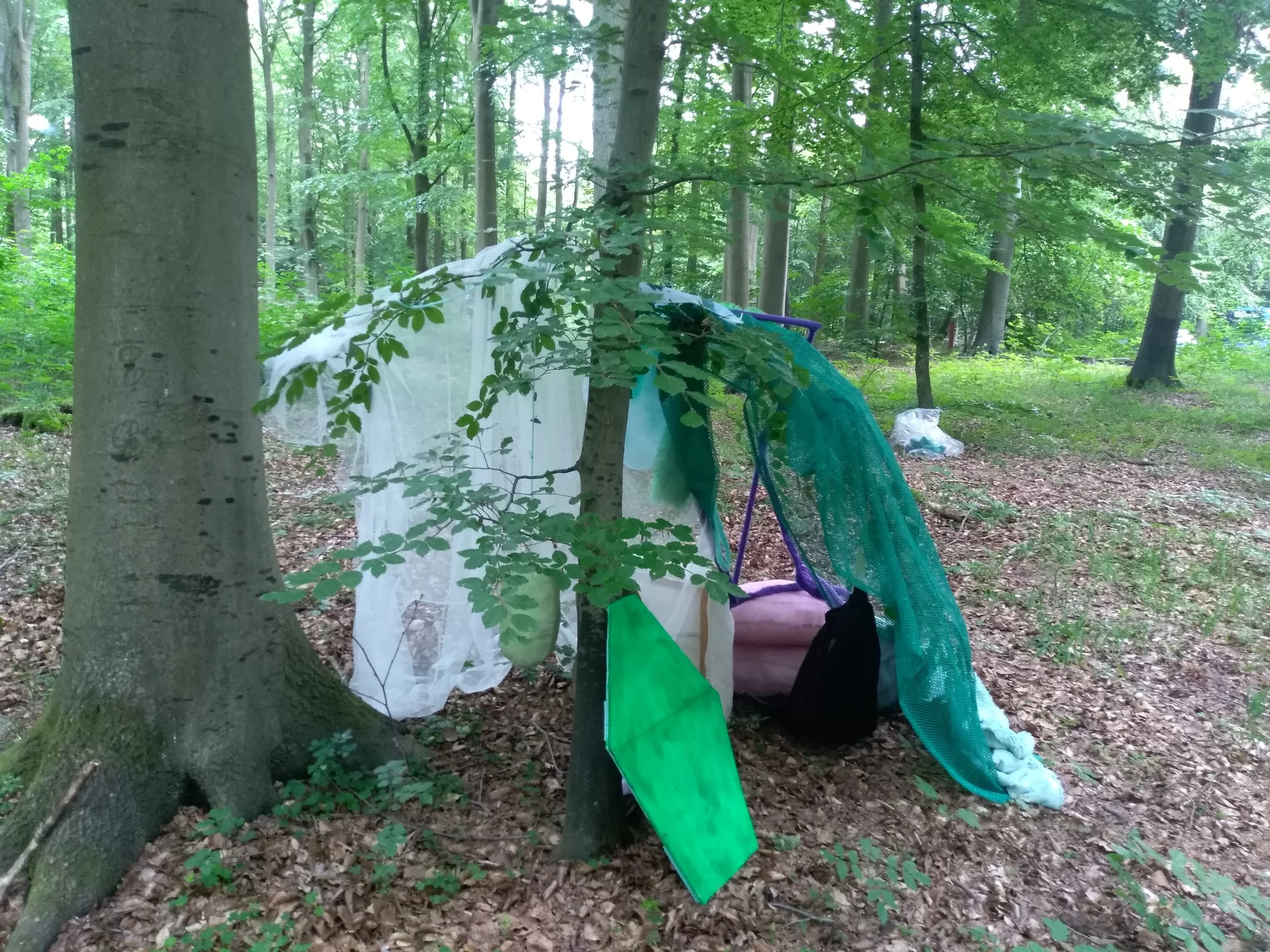 Marie J.Engelsvold. Experimenting in the wood. Green portal. 2019