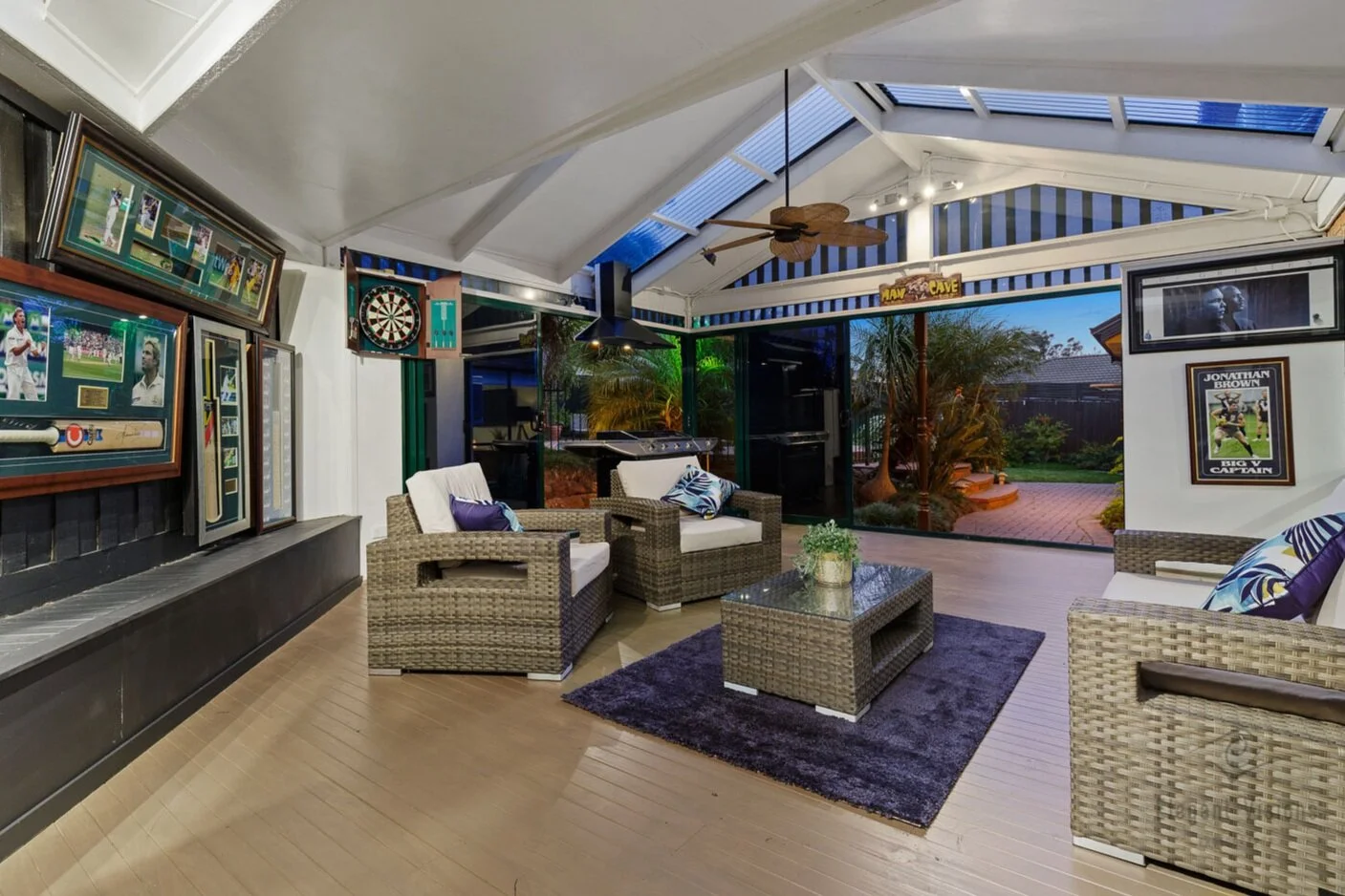  Catalpa House - Expansive covered entertainment area for year-round enjoyment and vistas to the landscaped gardens. 