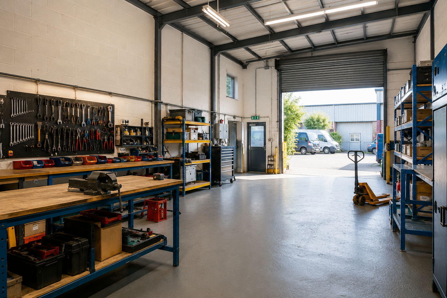 Workshop interior with tools and shelving.png