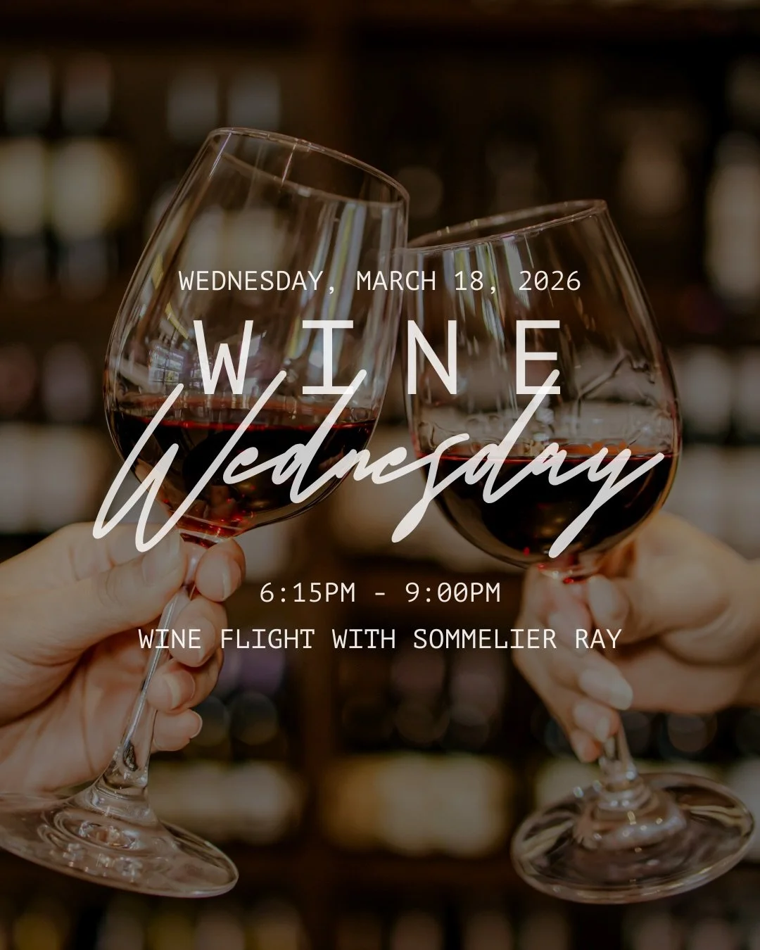 wine wednesday w/ ray

Wednesday, March 18, 2026
6:15 PM to 9:00 PM

Charlotte
340b Elgin Street Ottawa, ON, K2P 1M6 Canada

Wine Wednesday at Charlotte is a delightful monthly event featuring wine flights with Ray, an experienced sommelier. Attendee