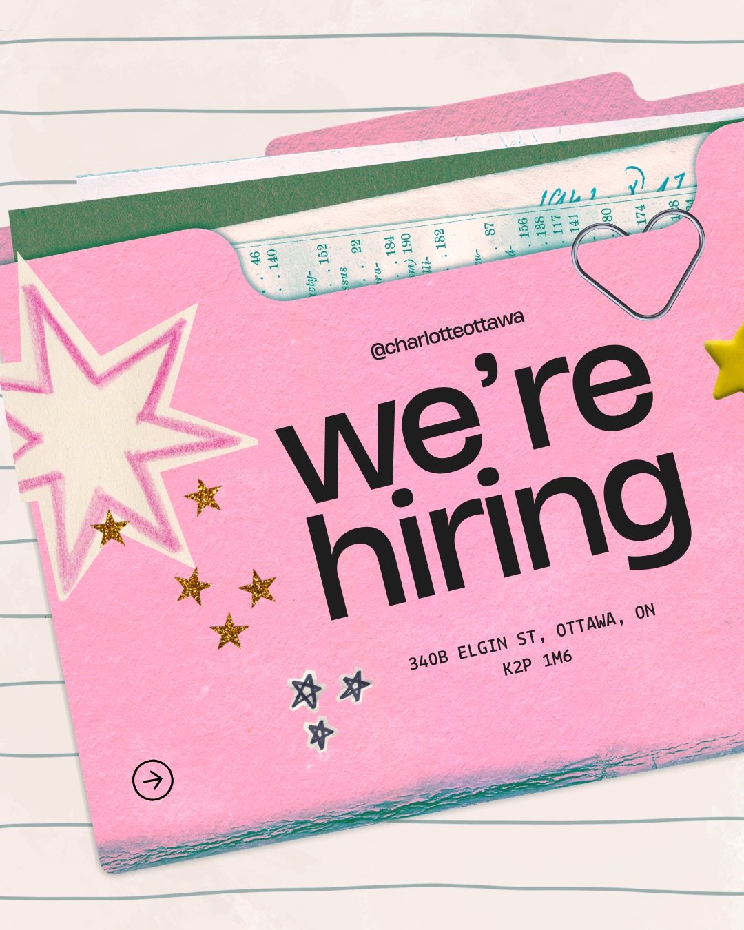 Interested in joining our team? Email your CV to jobs@charlotteottawa.com 💓

Weekend availability is a must, bartending experience is an asset. 

If you applied in the spring and didn&rsquo;t hear back, please feel free to re-apply! ✨