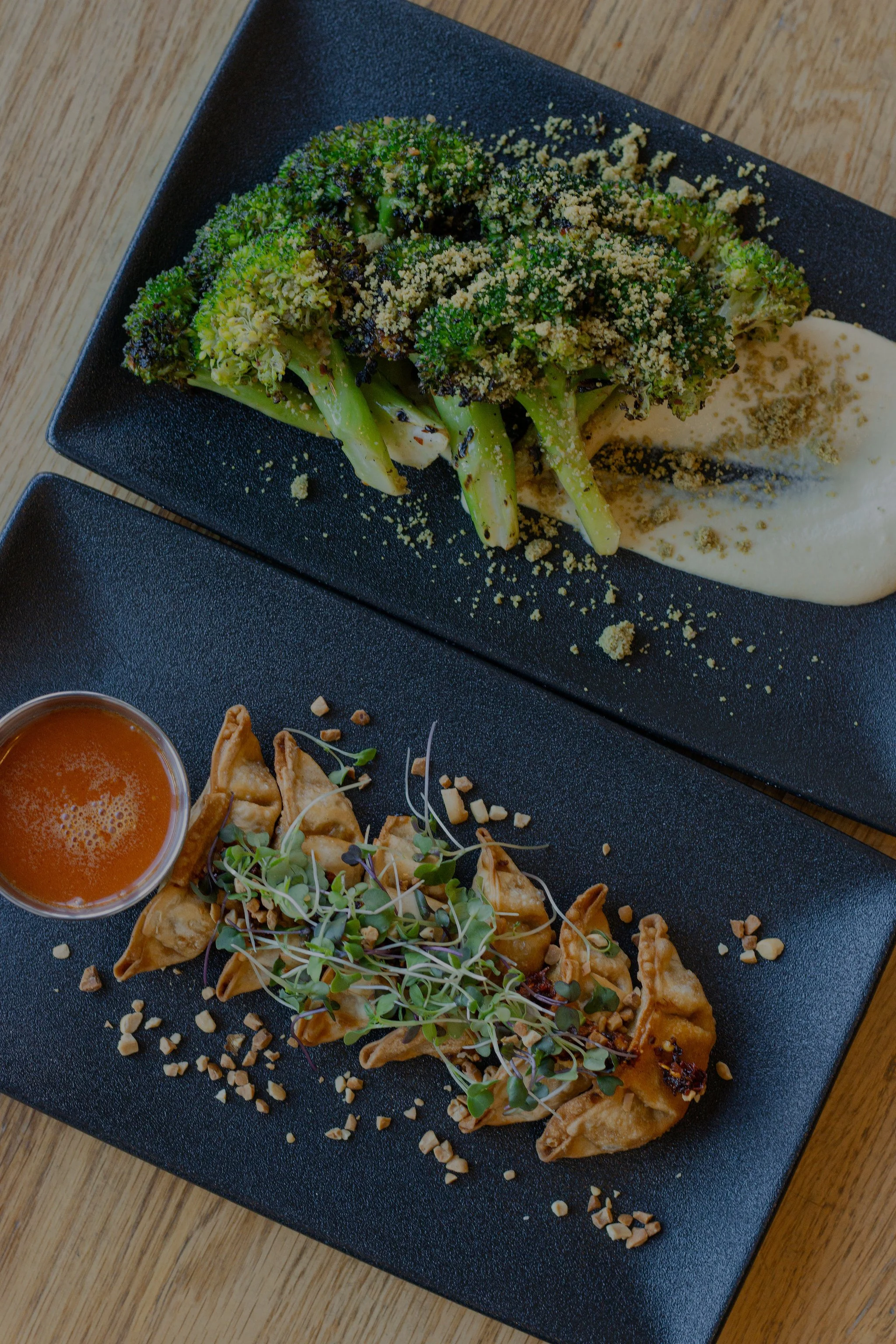 Dumplings and Charred Broccoli