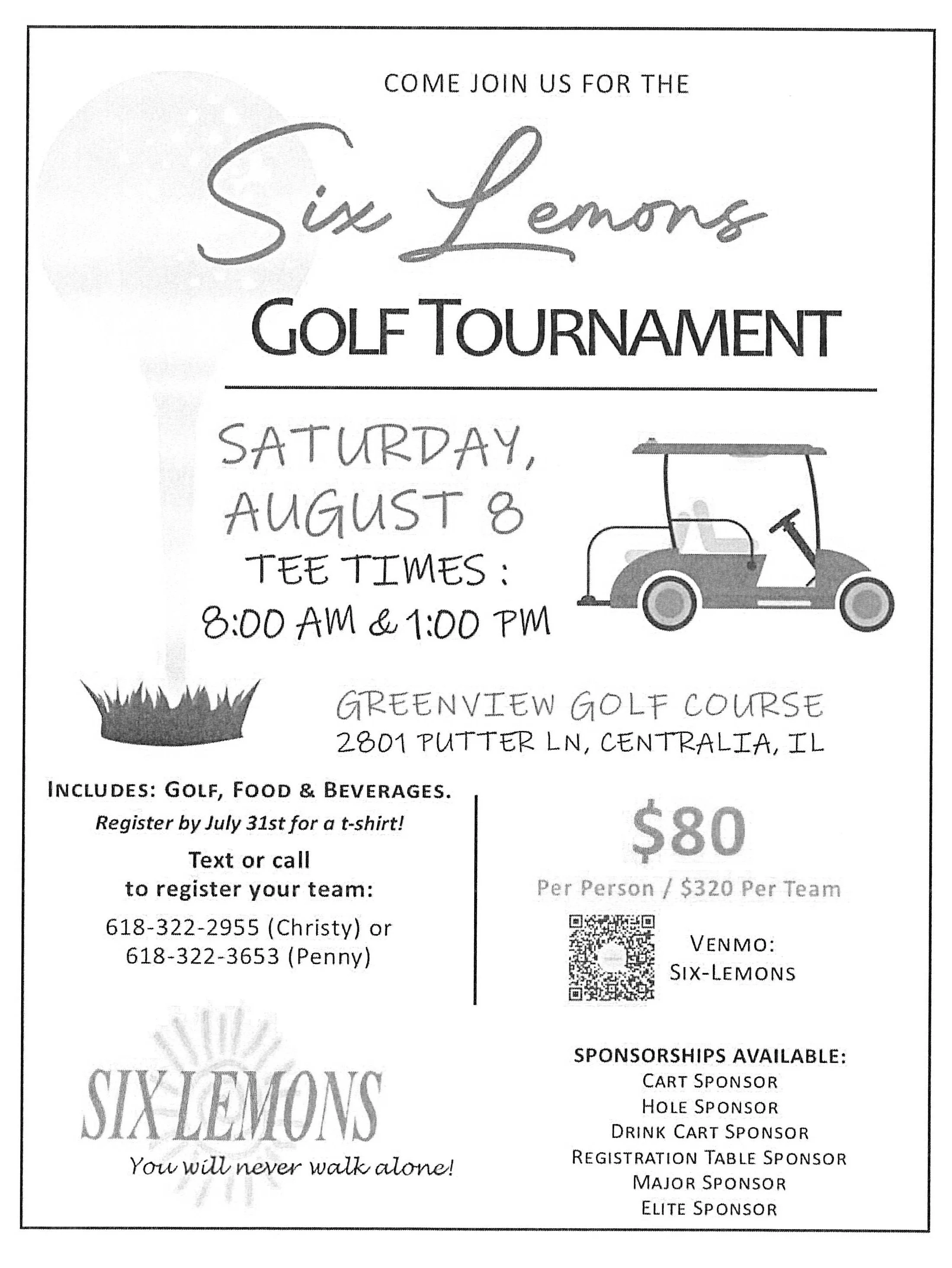 Six Lemons Golf Tournament at Greenview Golf Course — The Greater