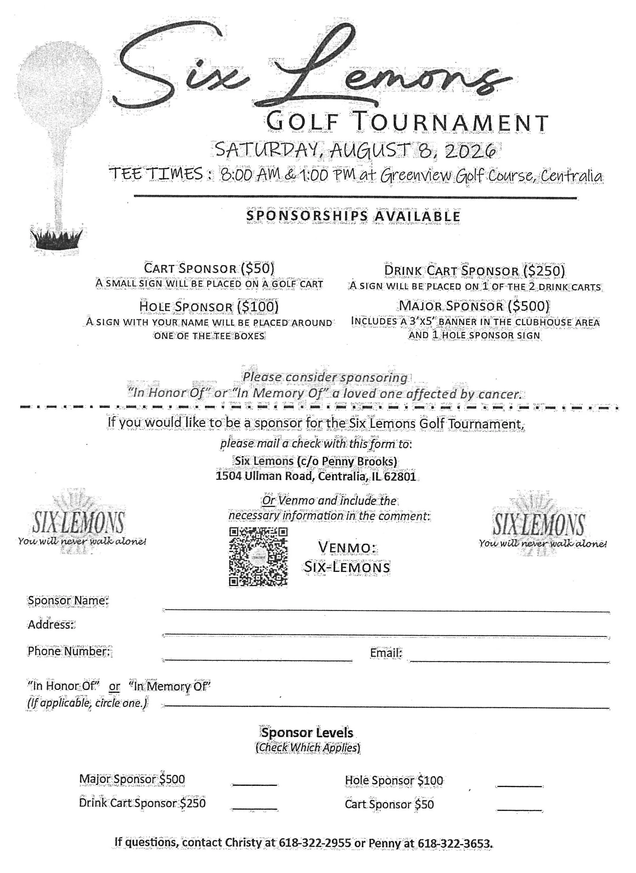 golflove様　オーダーページ Six Lemons Golf Tournament at Greenview Golf Course — The Greater
