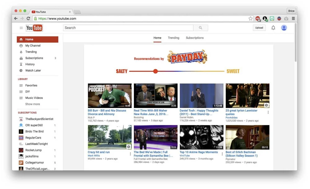  Salty-sweet Youtube content slider 