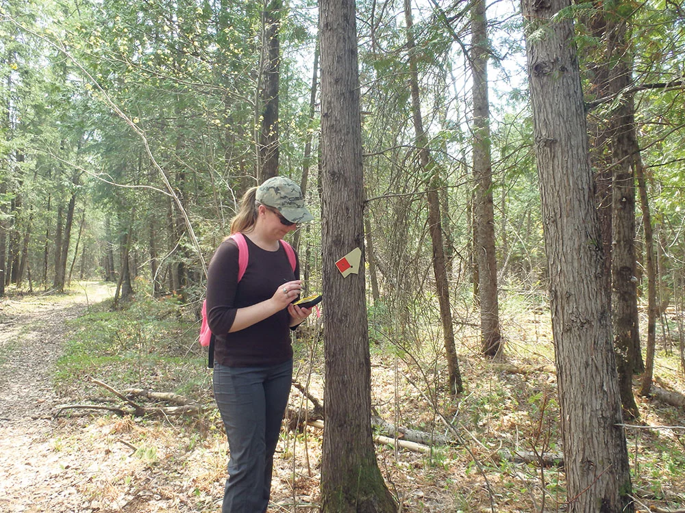 Intern Katie Cook assists with easement monitoring. NCC