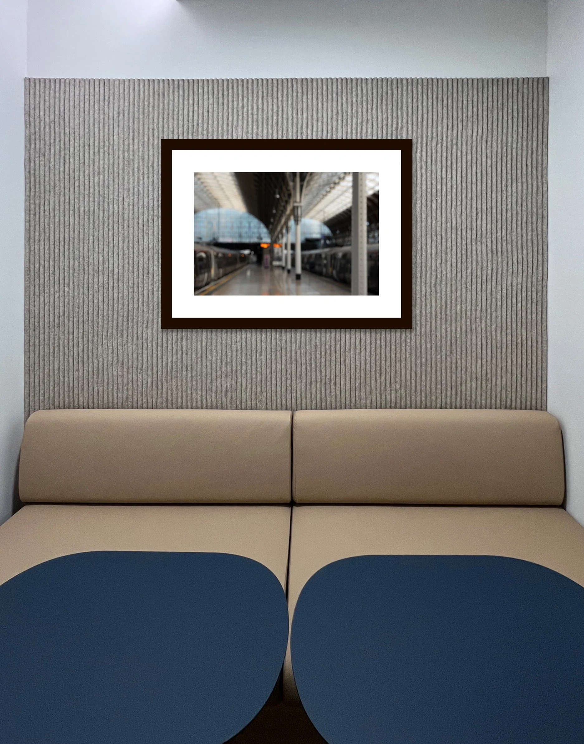 31 - Paddington Station #126088, framed dark walnut 24x32" OD, Museum Glass