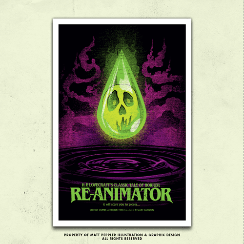 Re-Animator Vintage Movie Poster | Retro Horror Art Print by Matt