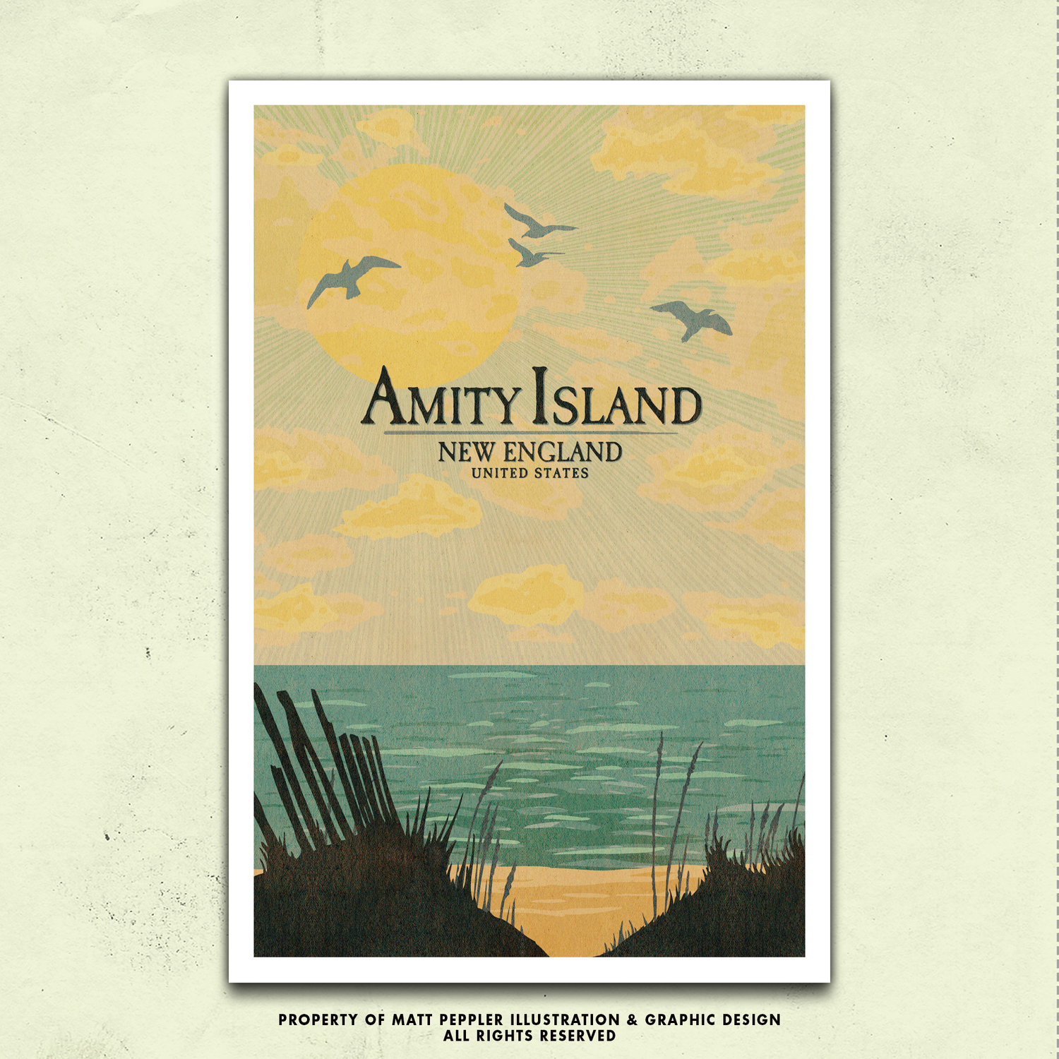 Amity Island Travel Poster - Jaws — Matt Peppler