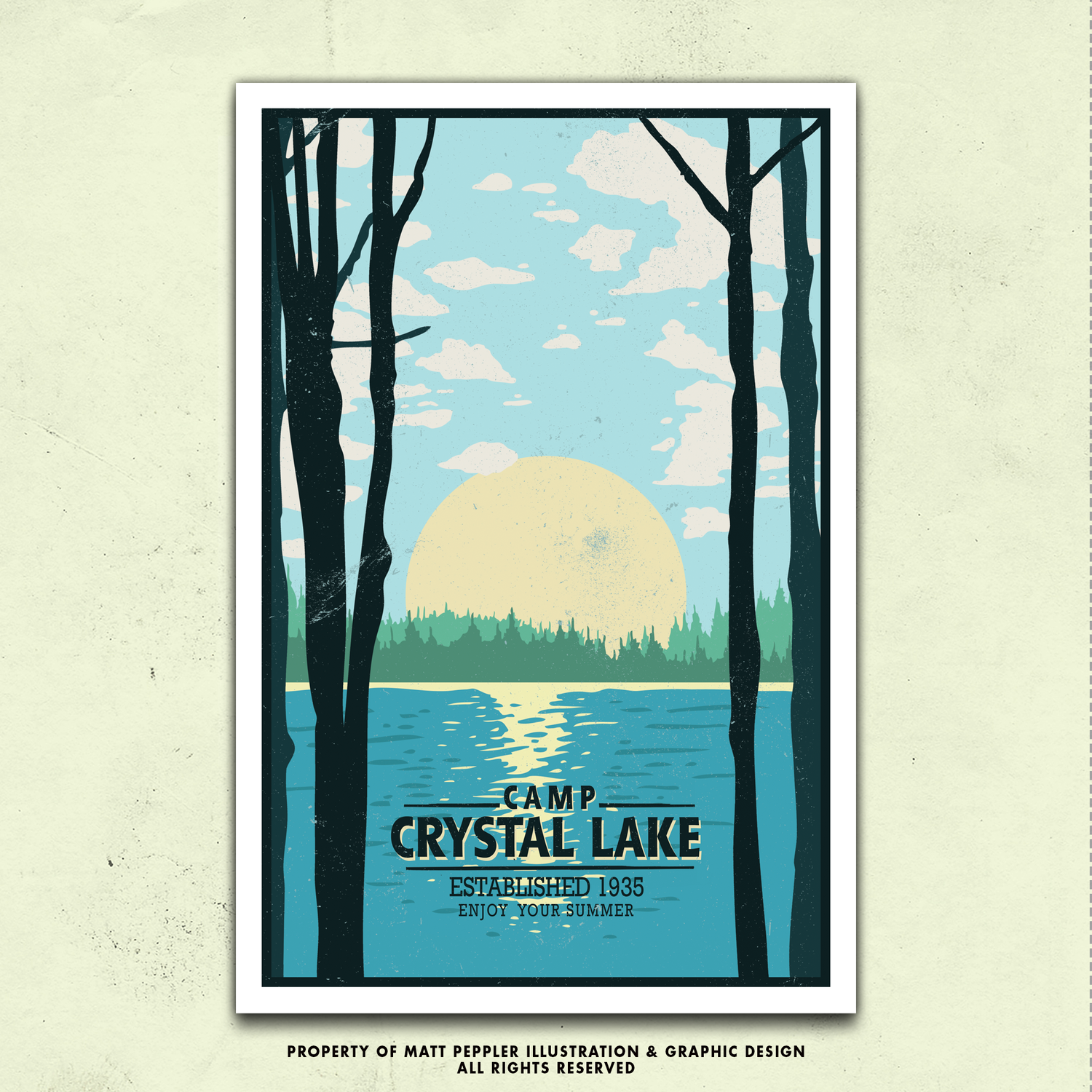 Camp Crystal Lake Travel Poster — Matt Peppler