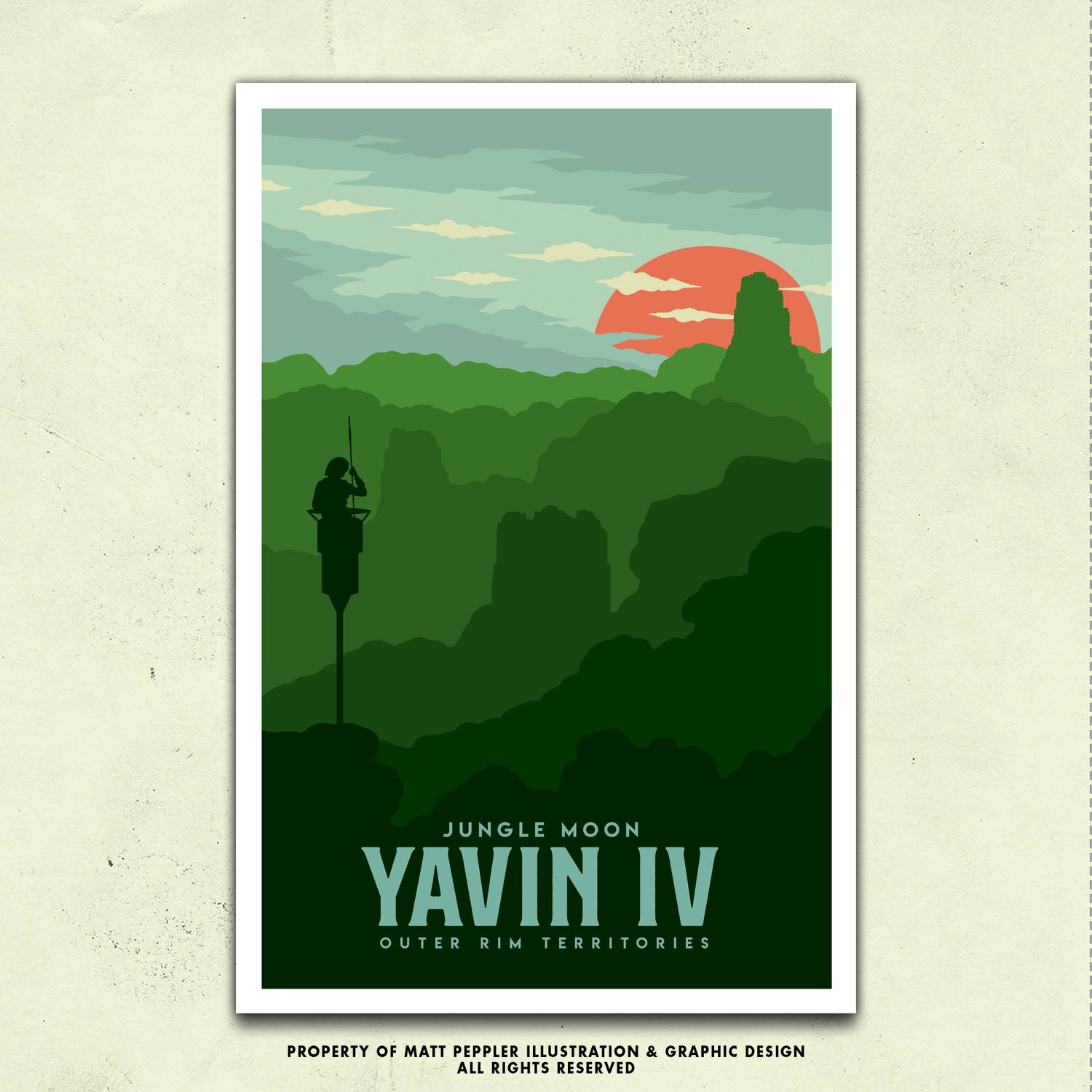 Yavin 4 Travel Poster – Vintage Star Wars Wall Art – Retro Sci-Fi