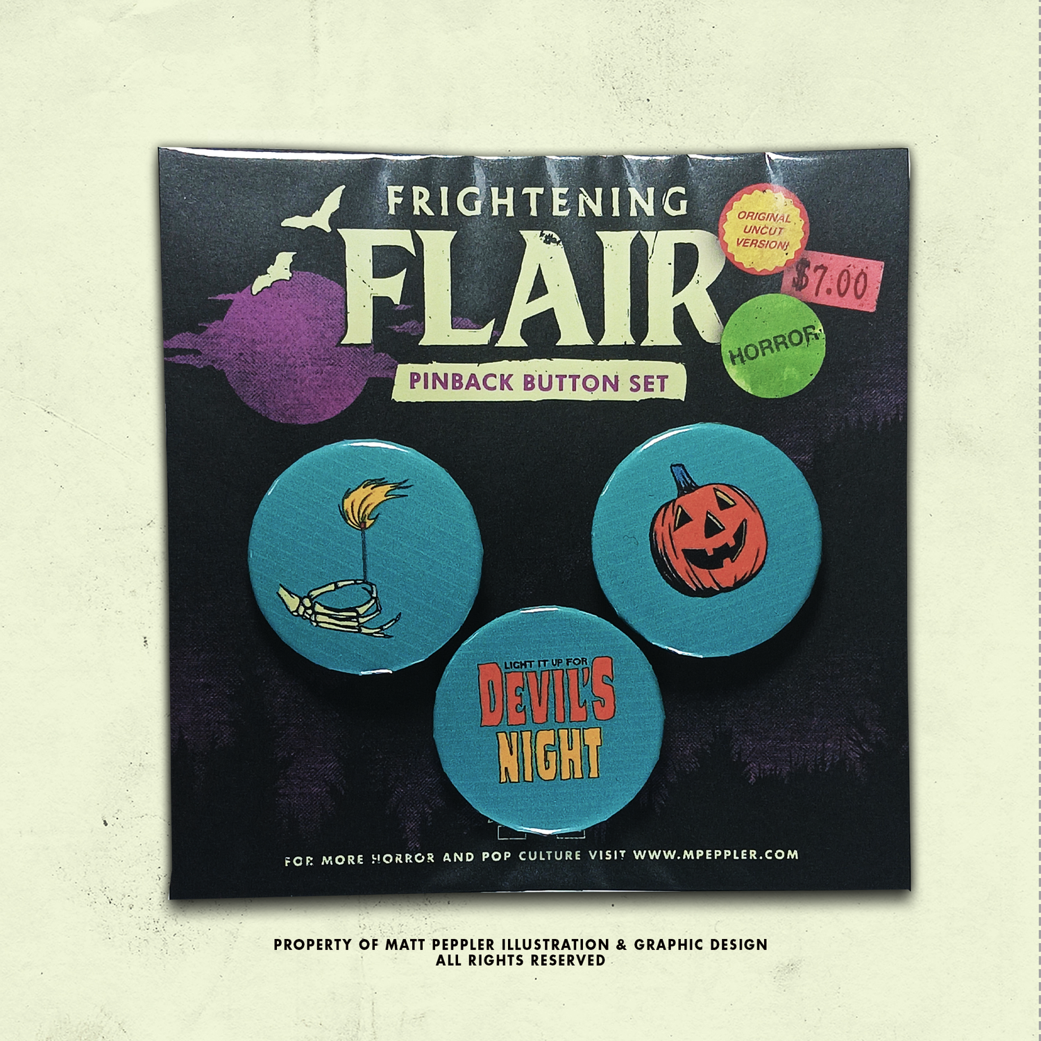 Devils Night Frightening Flair Vintage and Retro Halloween Pin