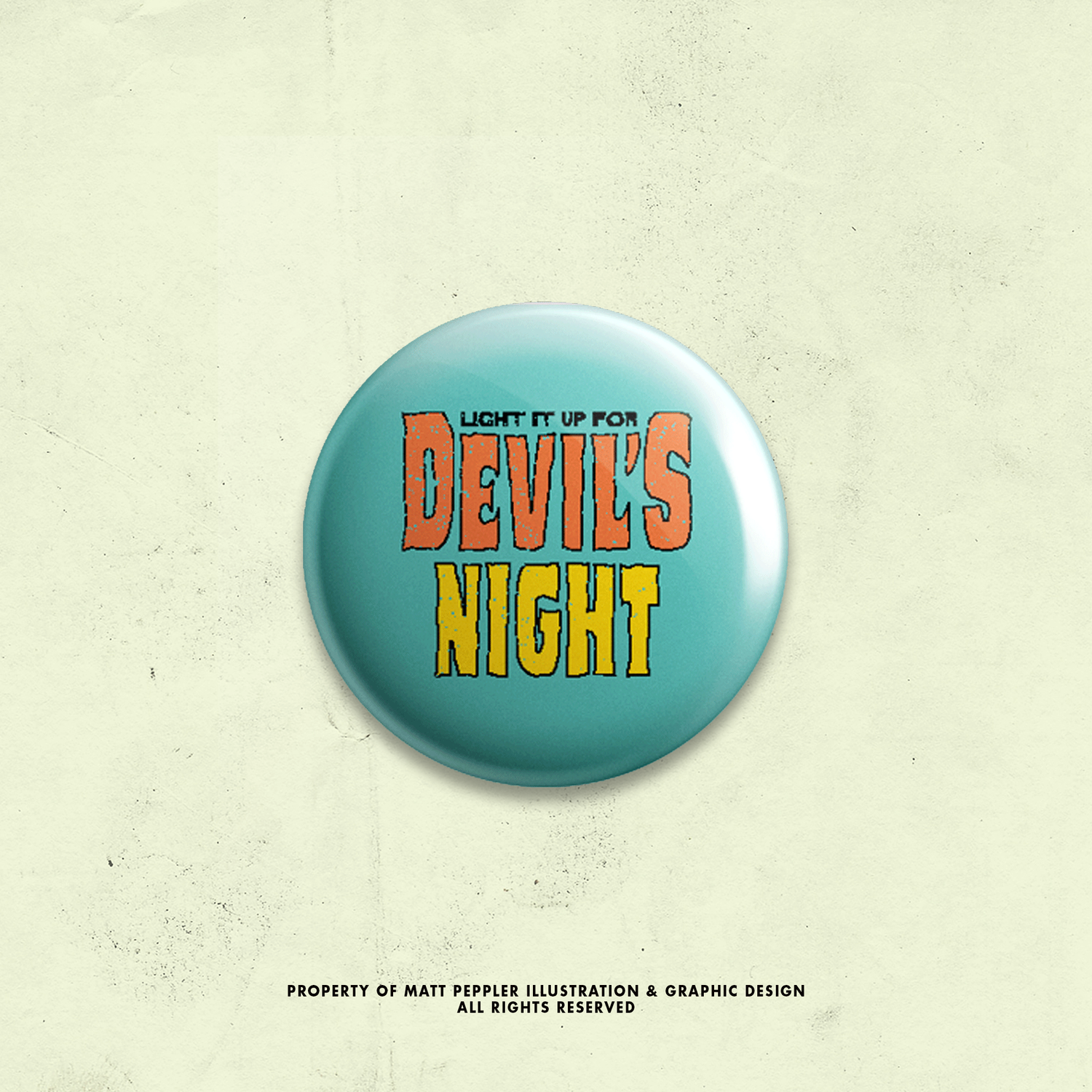 Devils Night Frightening Flair Vintage and Retro Halloween Pin