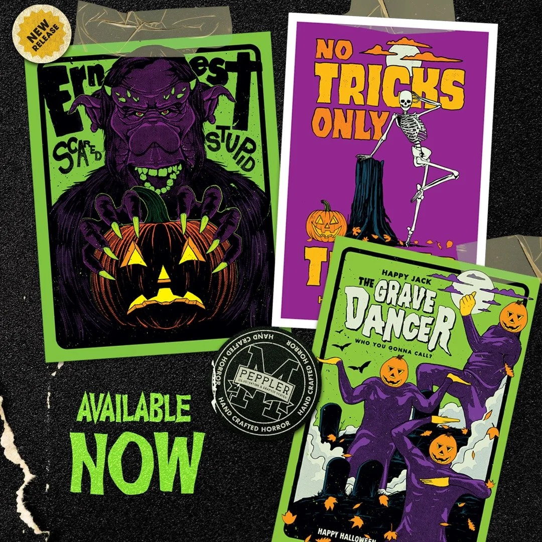 ✨🎃👻 NEW SPOOKY SHOP UPDATE! 👻🎃✨

The cellar doors have creaked open and three new horrors have crawled into the shop:

🎃 Ernest Scared Stupid &ndash; Alternative movie poster of everyone&rsquo;s favorite troll-filled chaos!
🍭 No Tricks, Only Tr