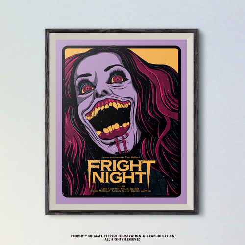 Fright Night Alternative Movie Poster | 80s Vampire Horror Art