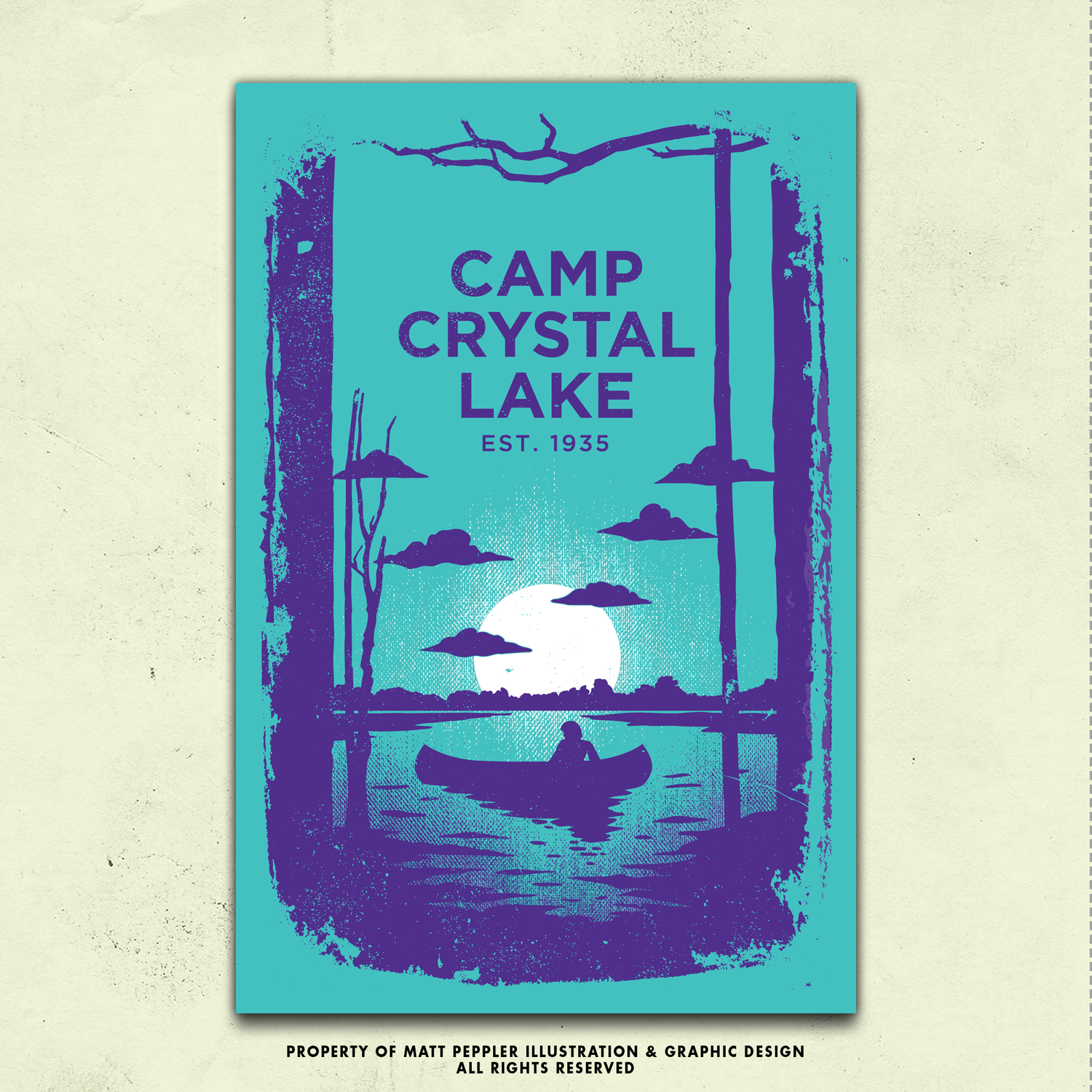 Camp Crystal Lake Travel Poster | Friday The 13th | Vintage Retro