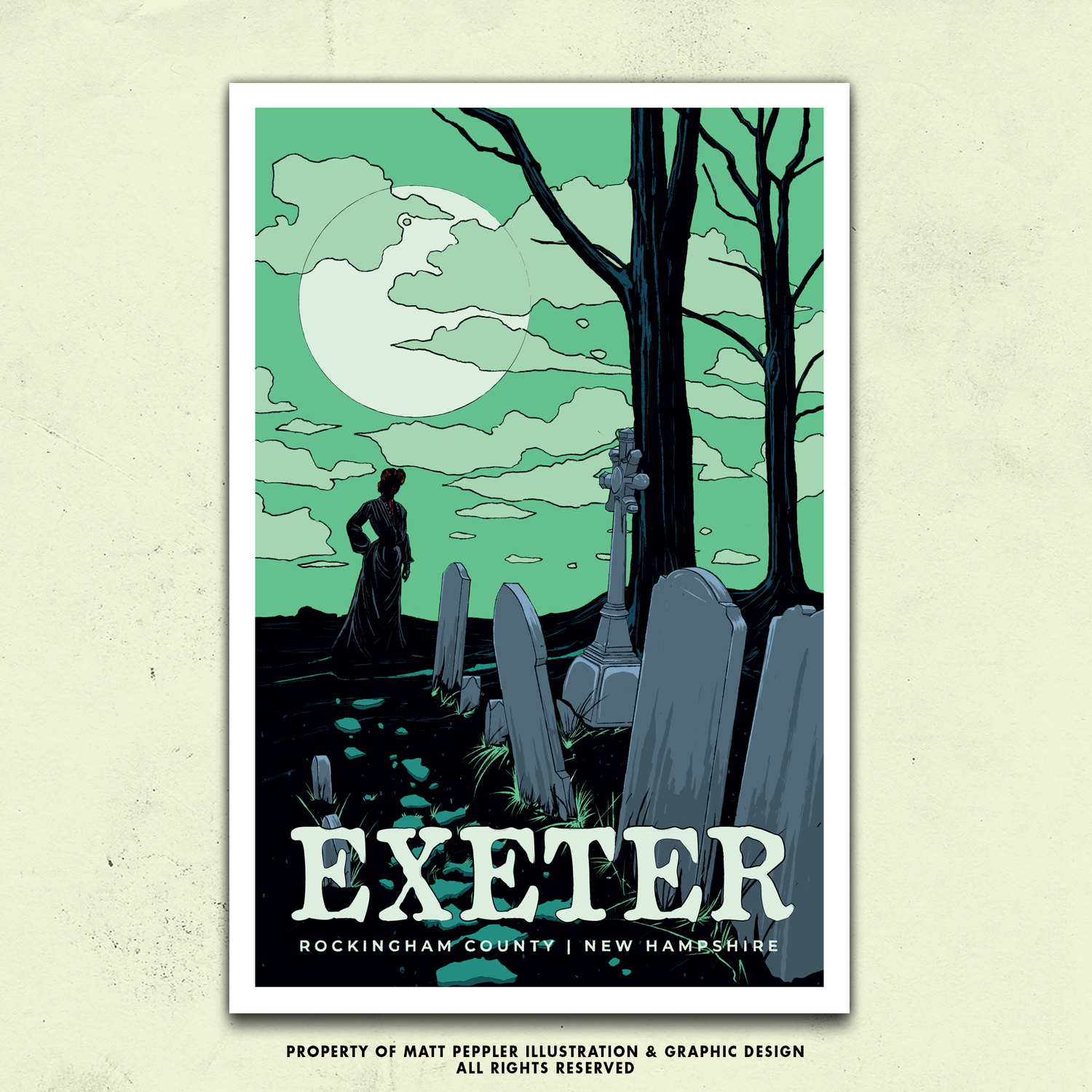Exeter Rhode Island Vampire Travel Poster – Mercy Brown Urban