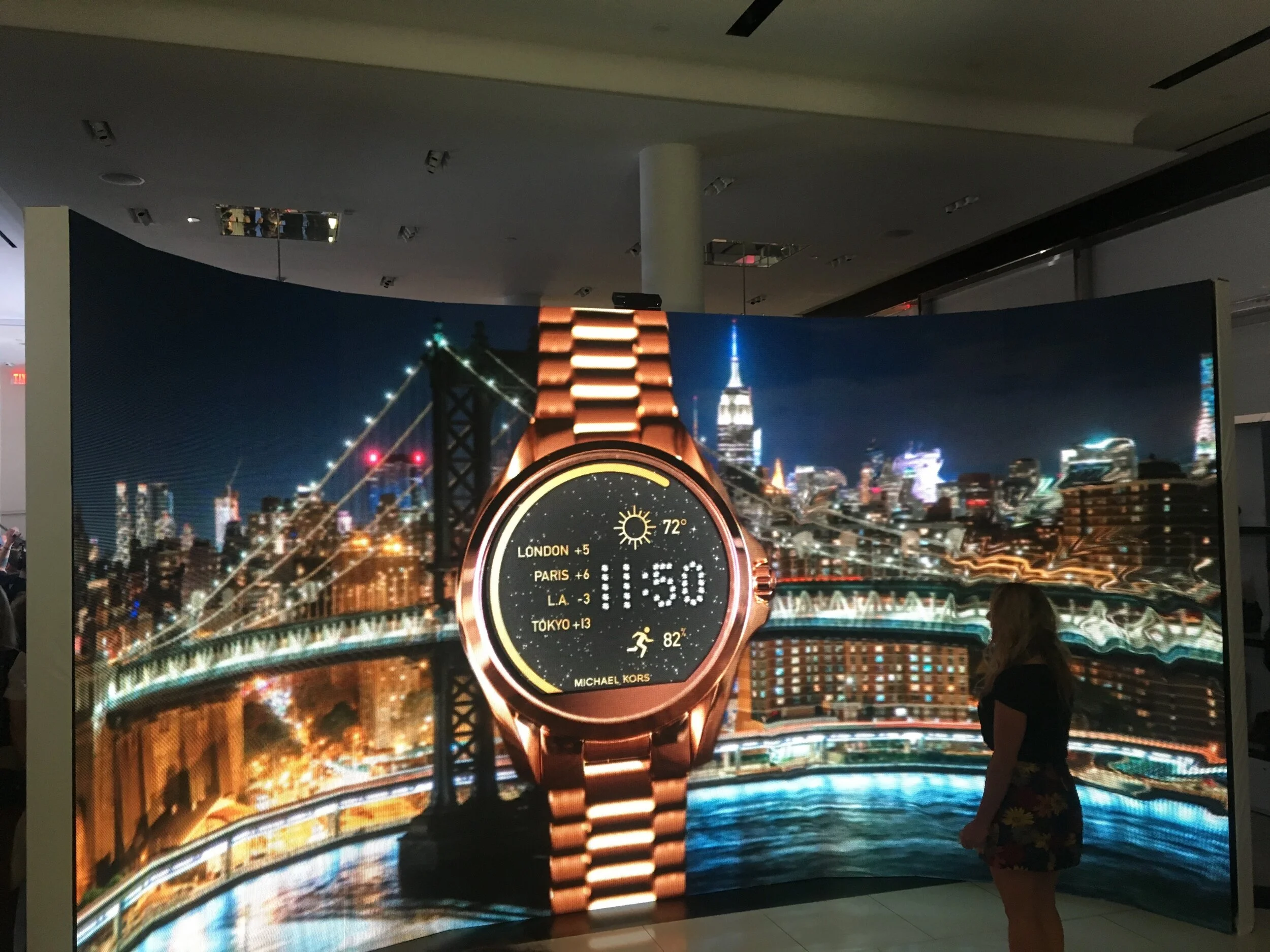 Michael Kors Broadway flagship store —Curved 16 ½’ x 10’ LED wall with motion control integration and custom surroundings. (Partner: Imaginex)