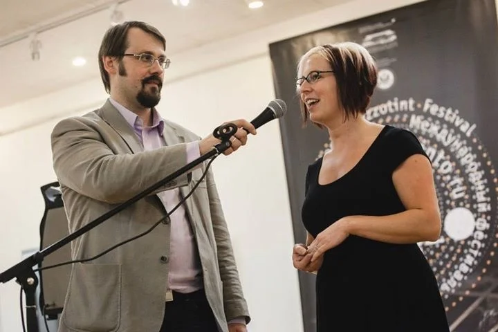 Opening night for the International Mezzotint Festival at the Ekaterinburg Museum of Fine Art in Ekaterinburg, Russia. 2013