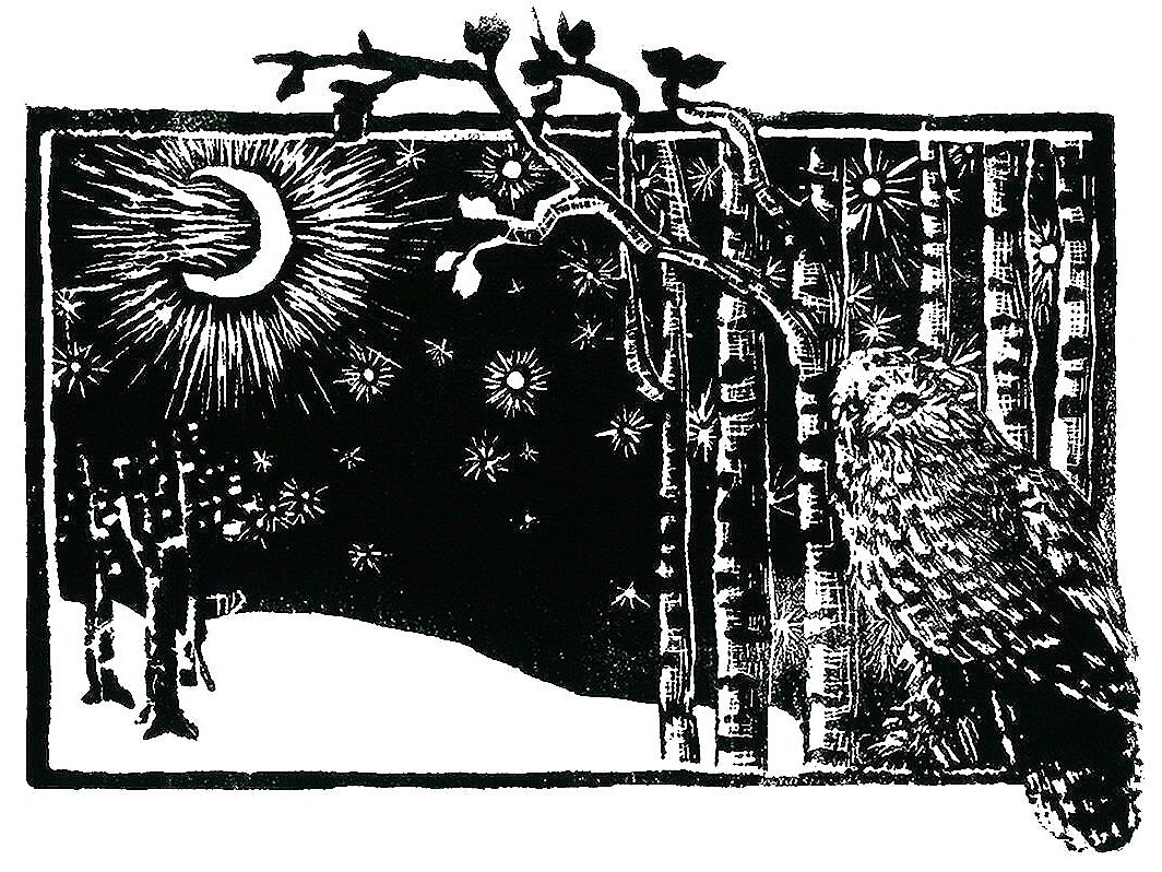 Winter Nights Linocut Block Print — Terra Dawson Art