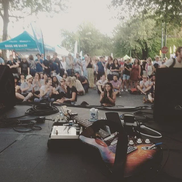 Today was crazy. This has by far been the most spontaneous show I've played in my life. I met half the band for the first time, practiced a full set for about 1 hr and then proceeded to play a show for so many people! Thanks @twinbandit  for letting 
