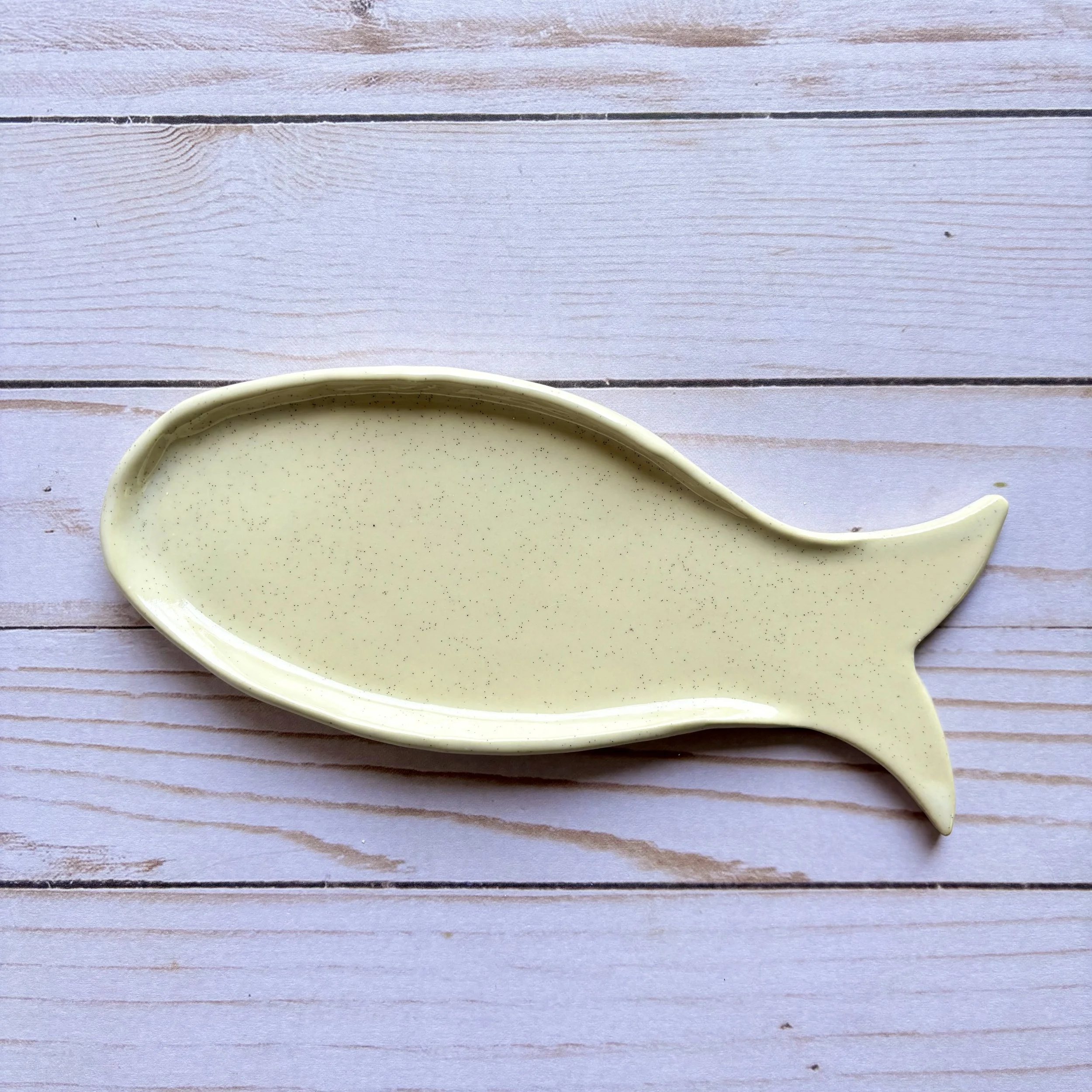 long fish spoon rest - stone
