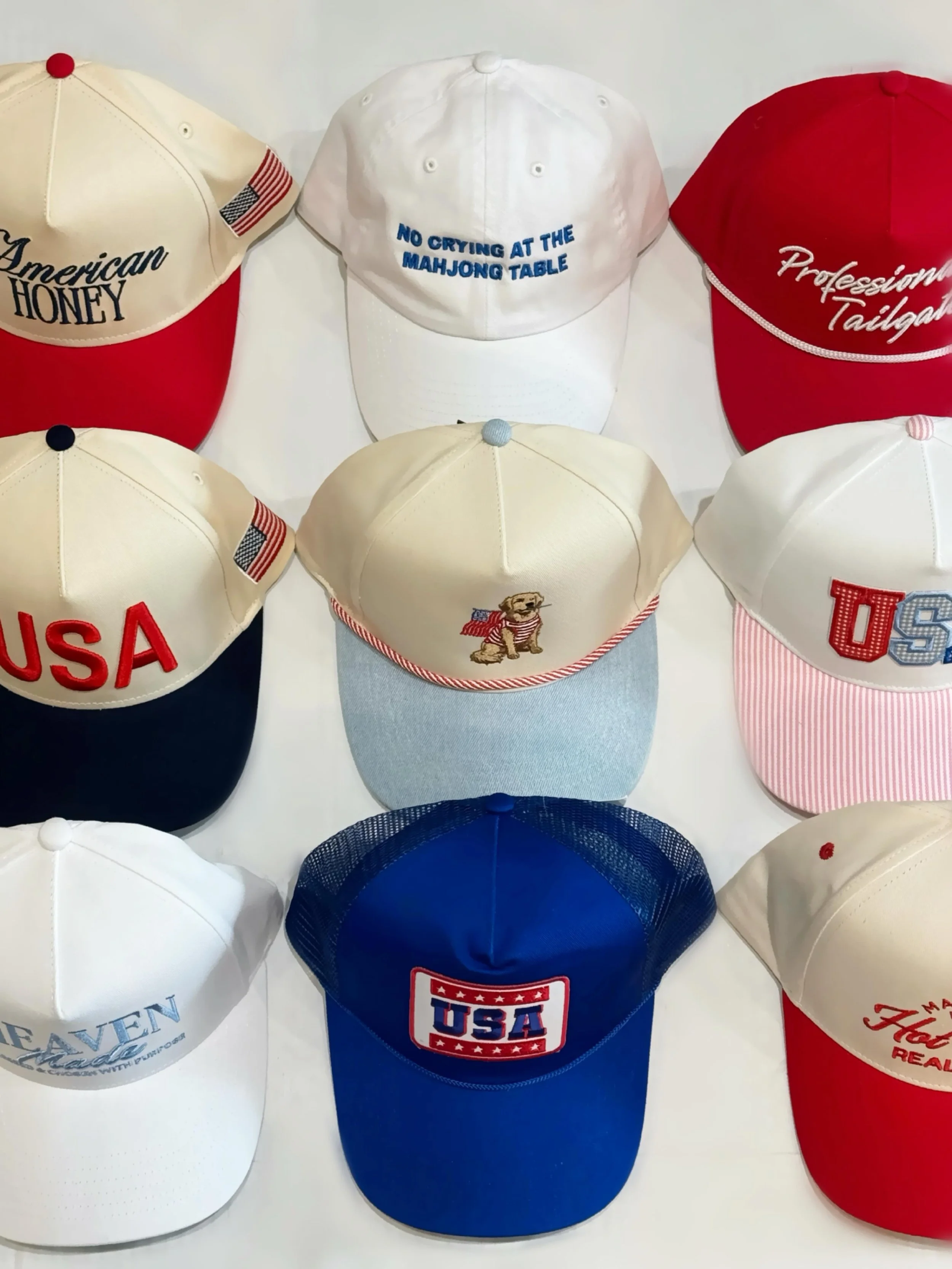 Our hats are stocked for summer 💙✨ Come shop the cutest trucker hat styles with us this weekend!