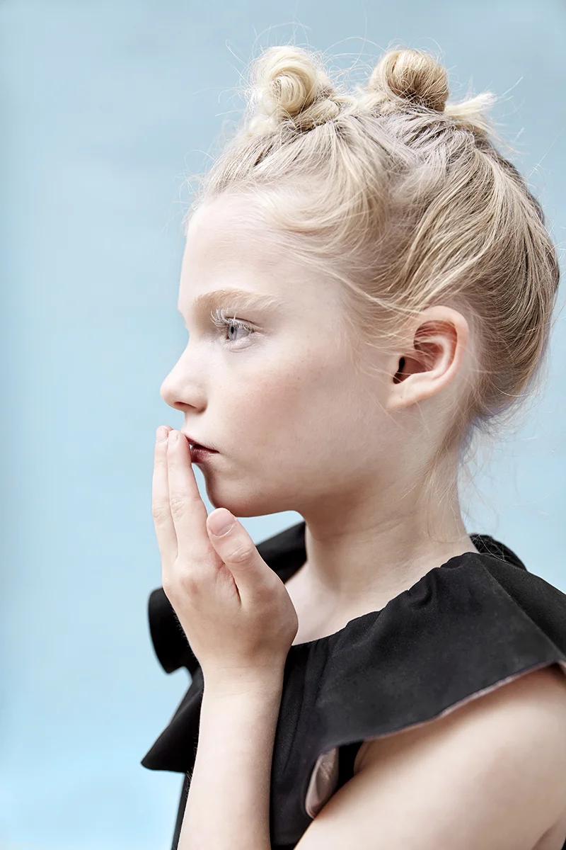 HALO collar; KIN dress