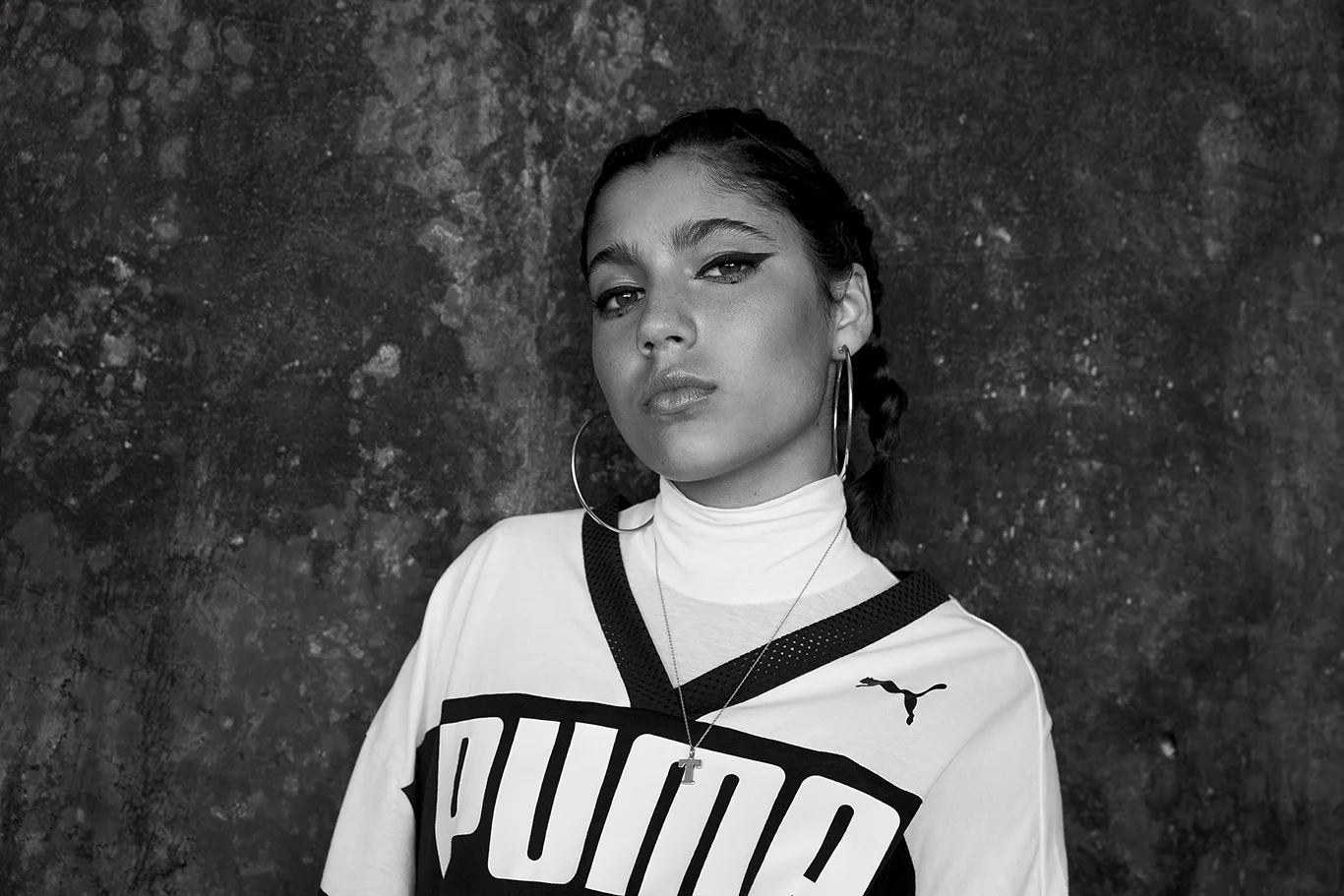 PUMA shirts; STYLIST’S OWN jewelry