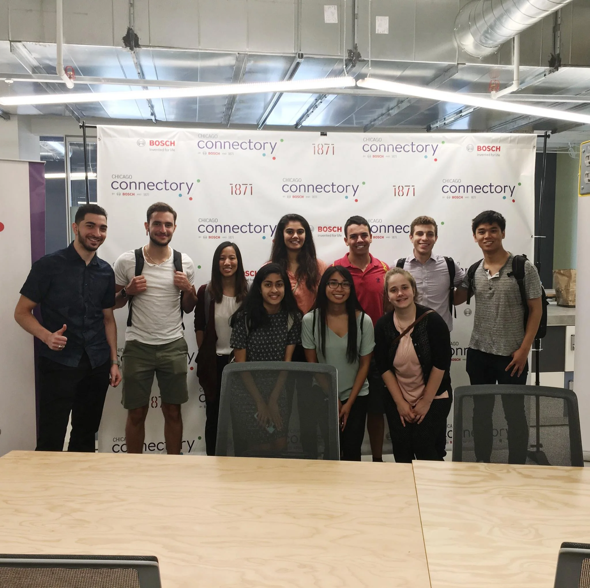 Saif and some of his fellow Chicago cohort at 1871 Chicago, a co-working space hosting major startup incubators and accelerators.
