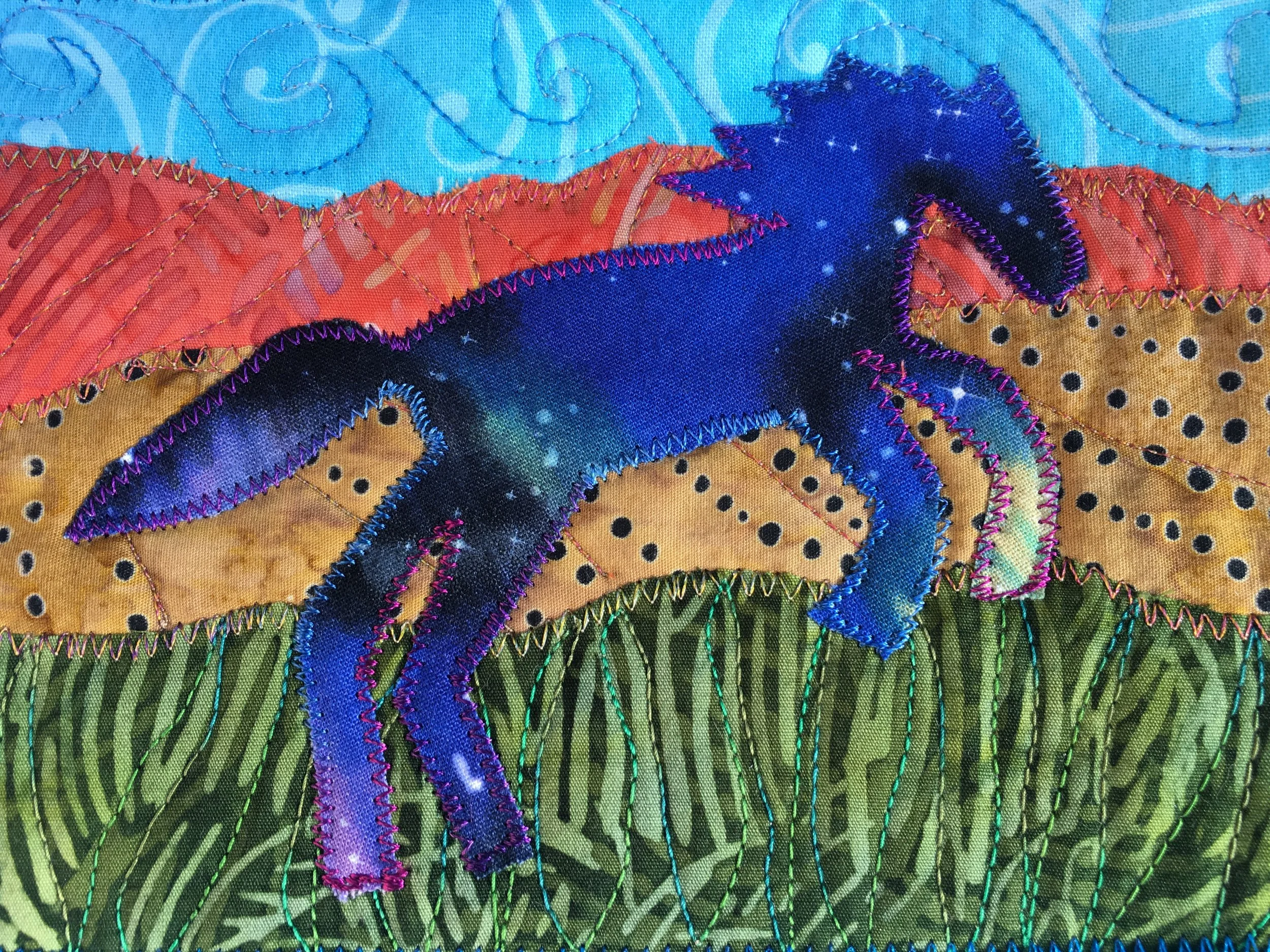 This amazing mini fiber art was donated to our fundraiser by Ginny Goodbar, Phoenix AZ.