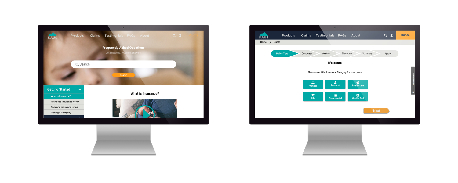 After testing, response to FAQ resulted better than "tutorials". And Quoting page is more streamlined with a more compacted layout.