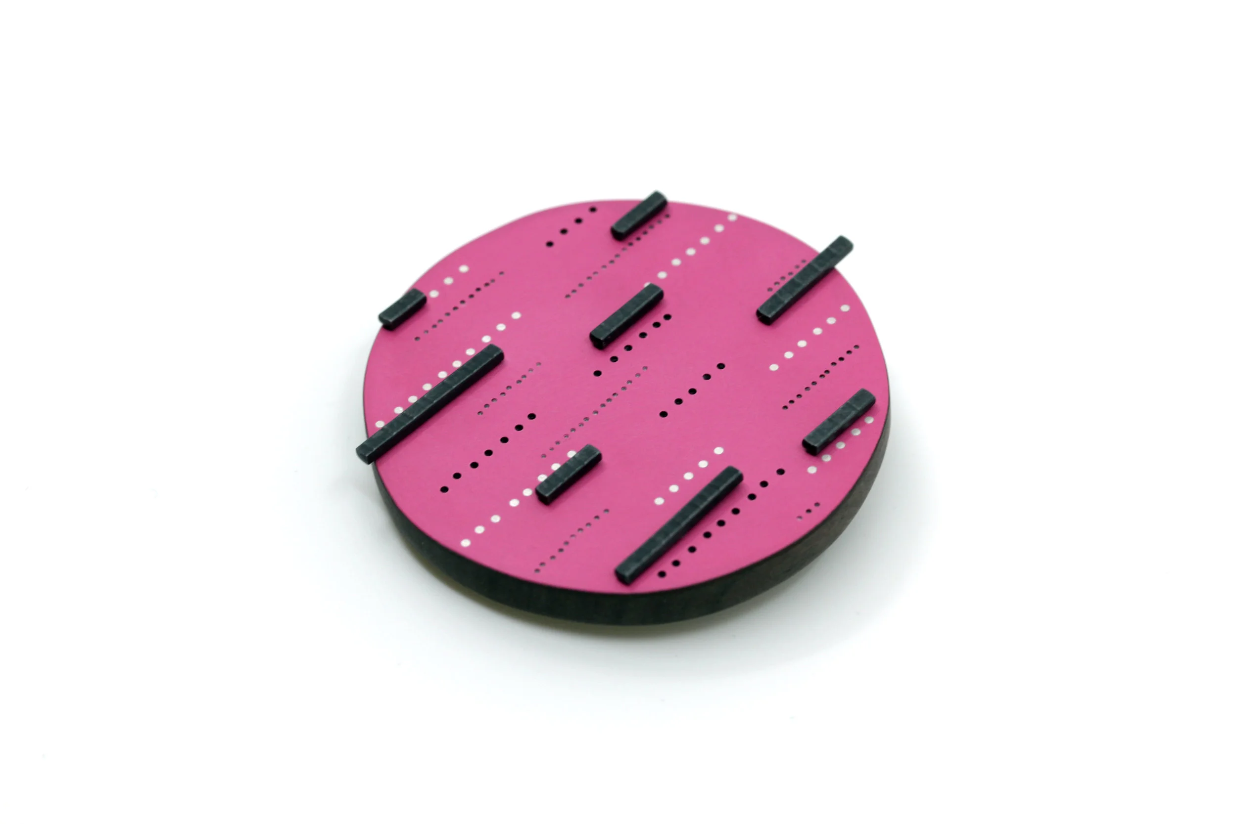 Bright pink line brooch