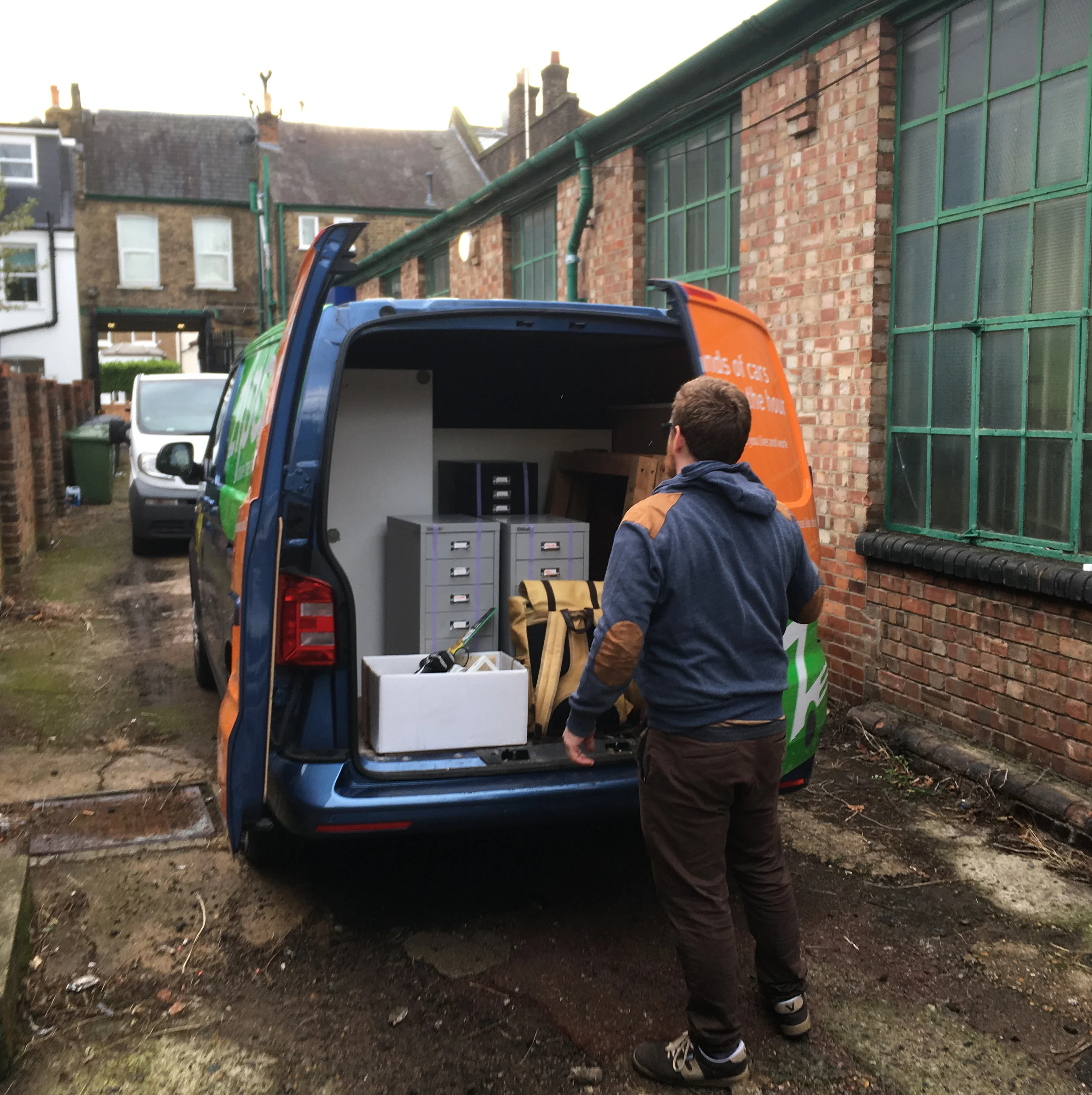 Loading up the van.