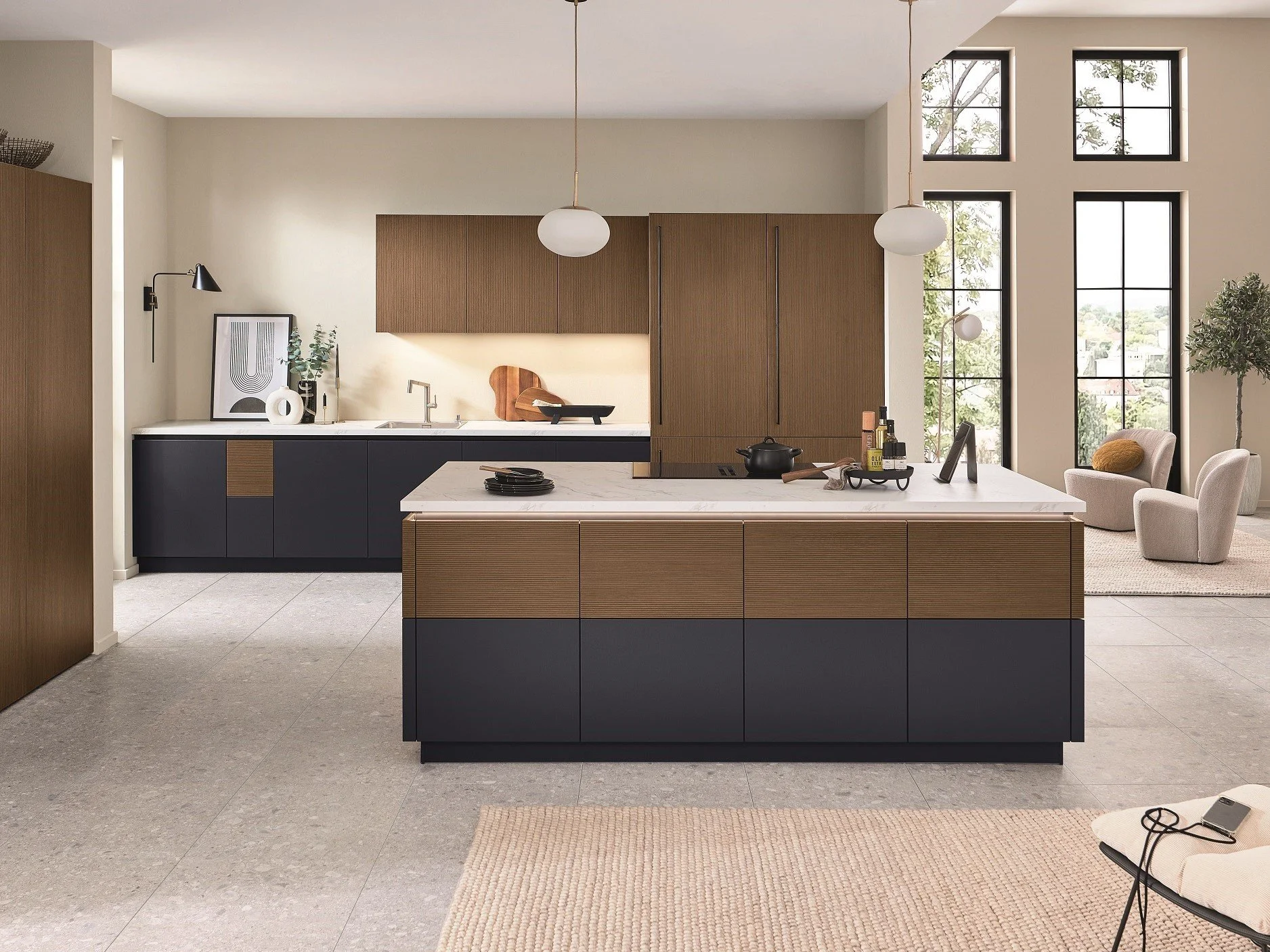 Kitchen Design Ideas - Groove effect & anti finger print kitchen doors. Ballerina Luxury German Kitchens - Stockport - Manchester