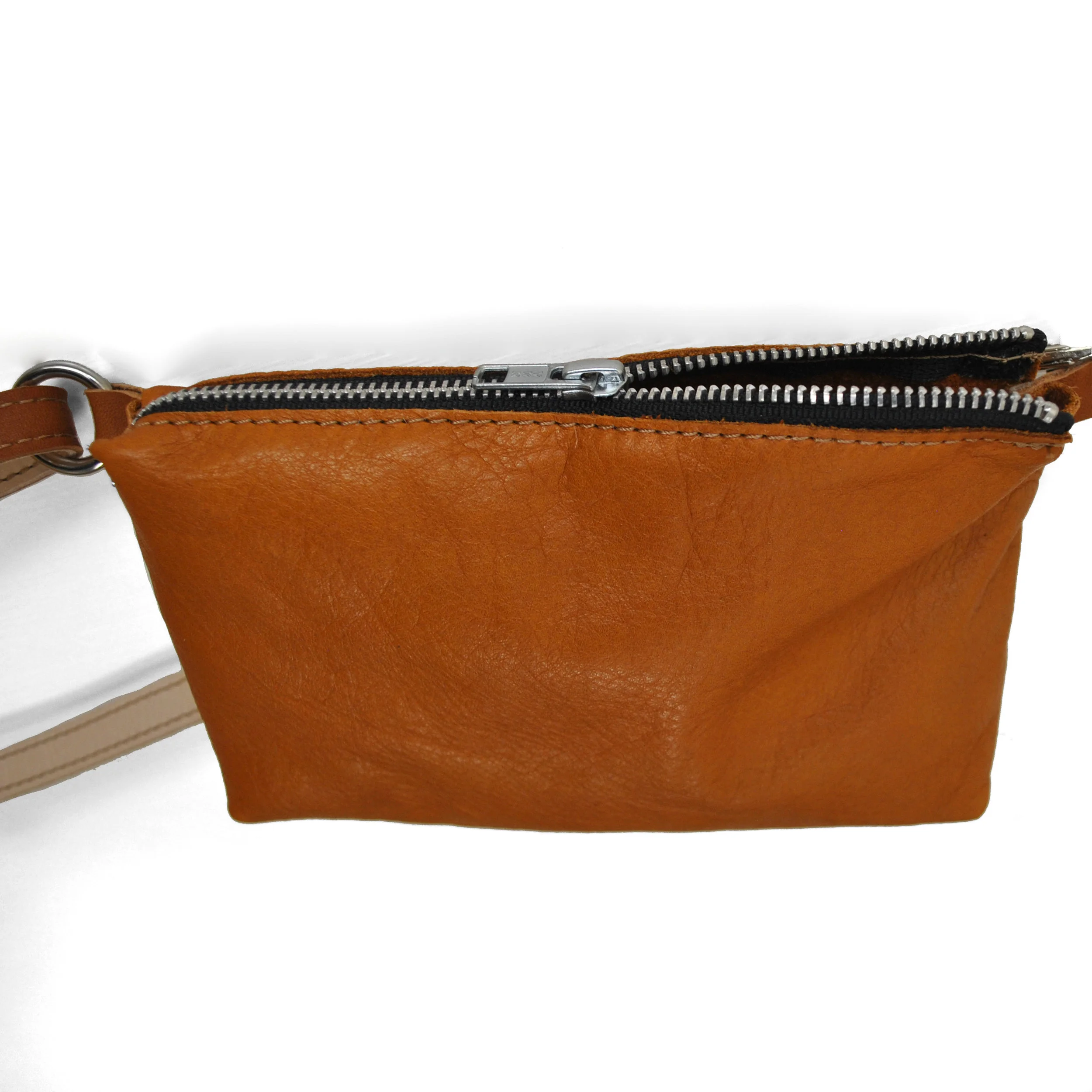 Leather waist bag zipper detail, Hippack, Tan fanny pack, Bum bag, Belt bag, Small purse, Waist bag, Tan hippack, Tan bag, Hip bag, Street fashion