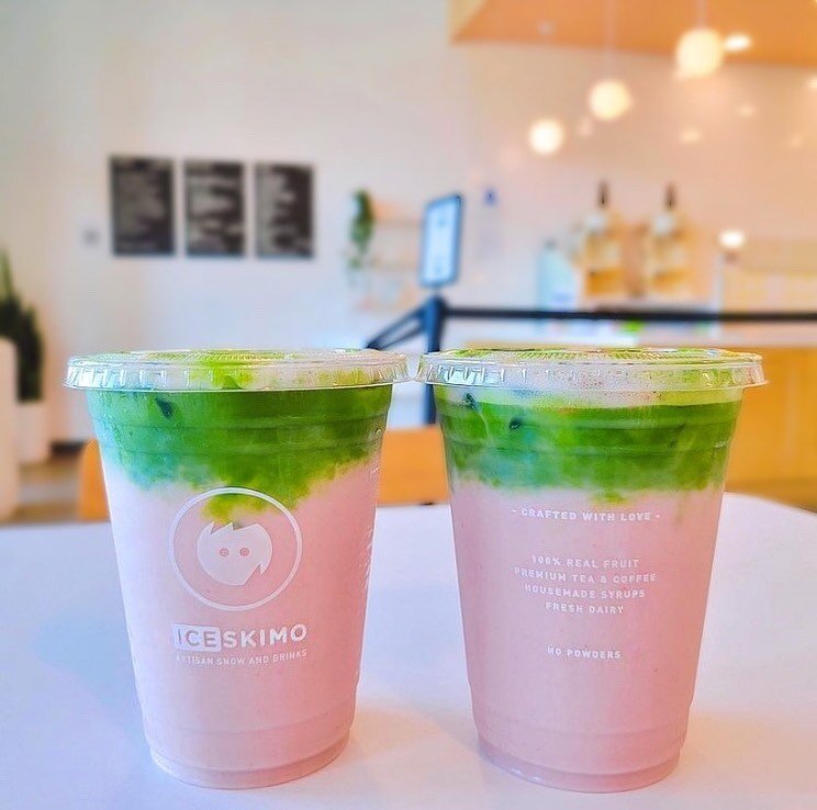 Have you had your matcha fix yet? ☺️
Check out our Matcha Strawberry: fresh &amp; foamy matcha layered over milk mixed with house made strawberry pur&eacute;e. 

📸: @garlicparmasian
*
*
*
#iceskimo #iceskimosnow #matcha #matchastrawberry #matchalatt