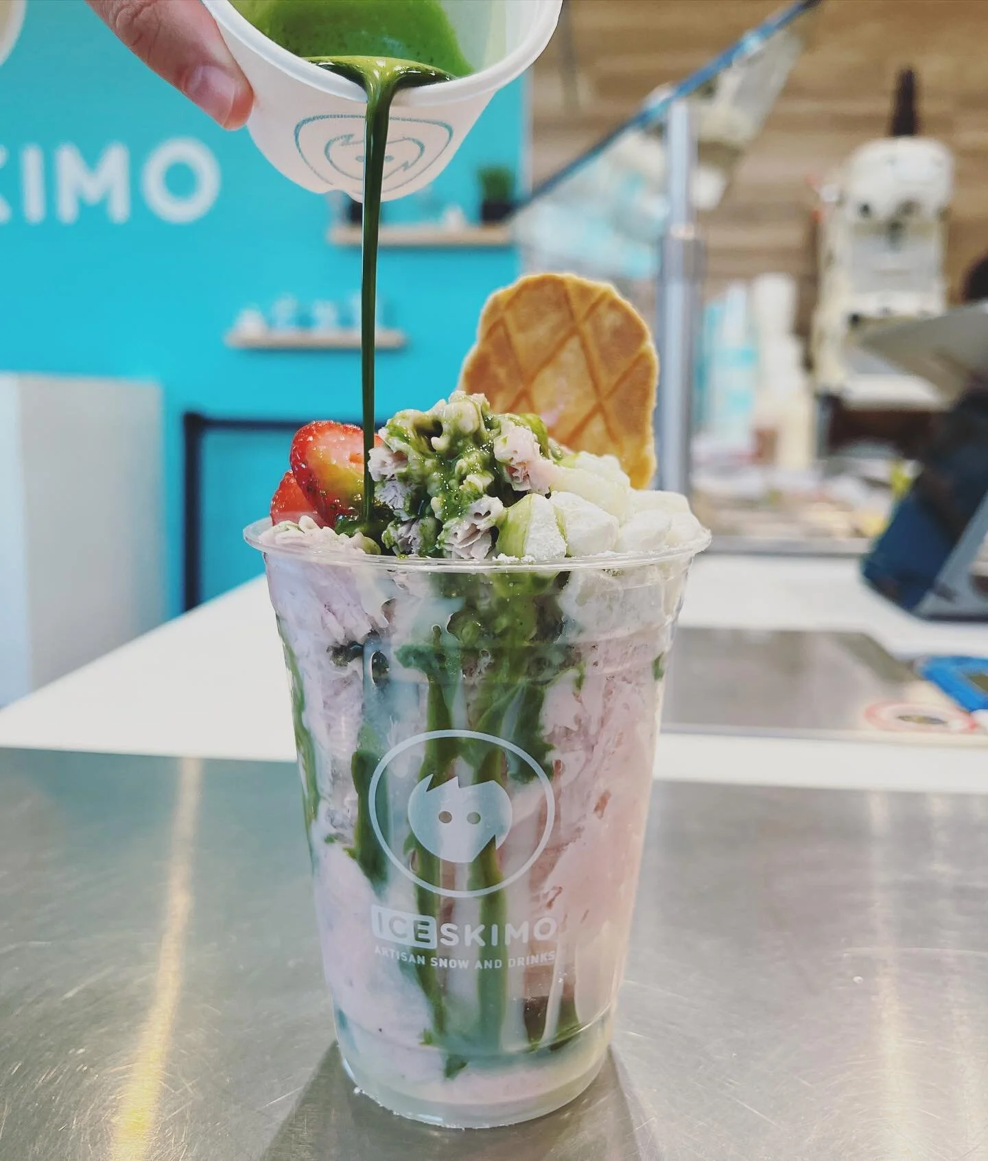 Build your own custom affogato with shaved snow or soft serve. Our off menu matcha strawberry affogato is a staff favorite!