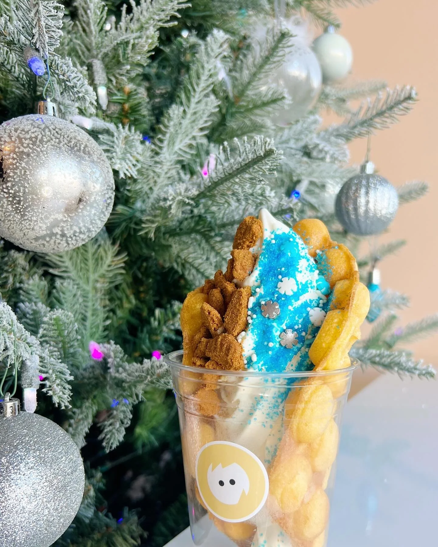 NEW‼️ 
Santa's Cookie Waffle Creation &amp; Soft Serve 🎅🏻❄️
Exclusively at our Eastlake location.
While supplies last.