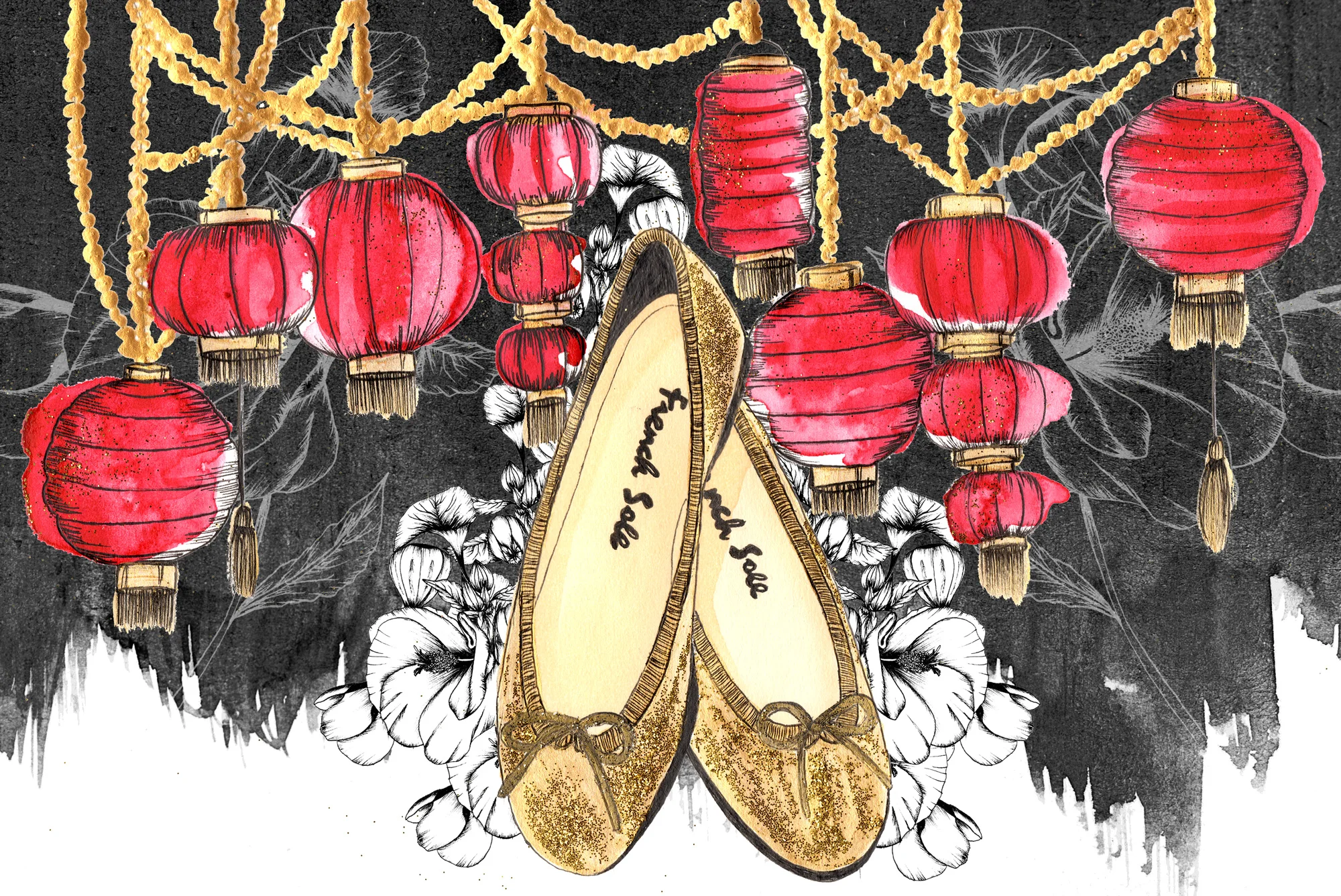 French Sole Amelie Starlight Slippers