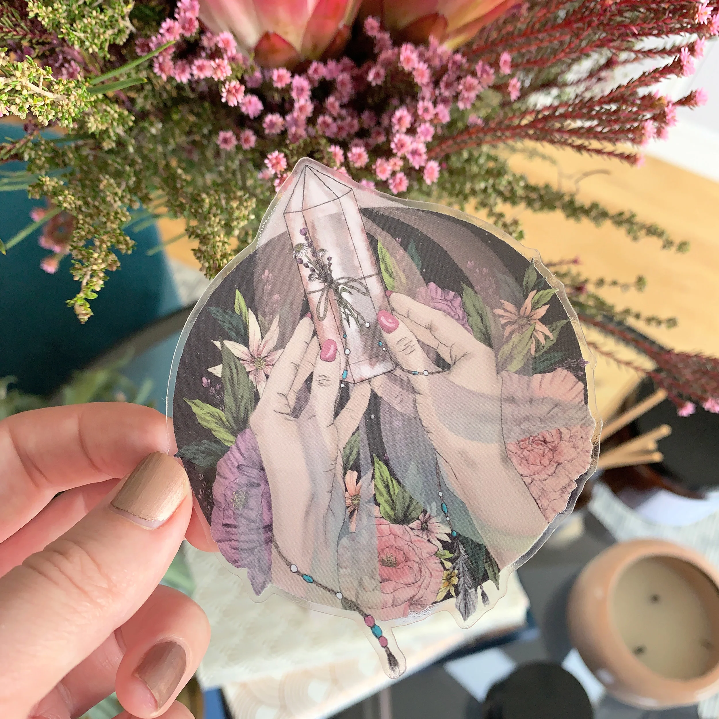 Felicity and Ink Rose Quartz Vinyl Sticker.jpg