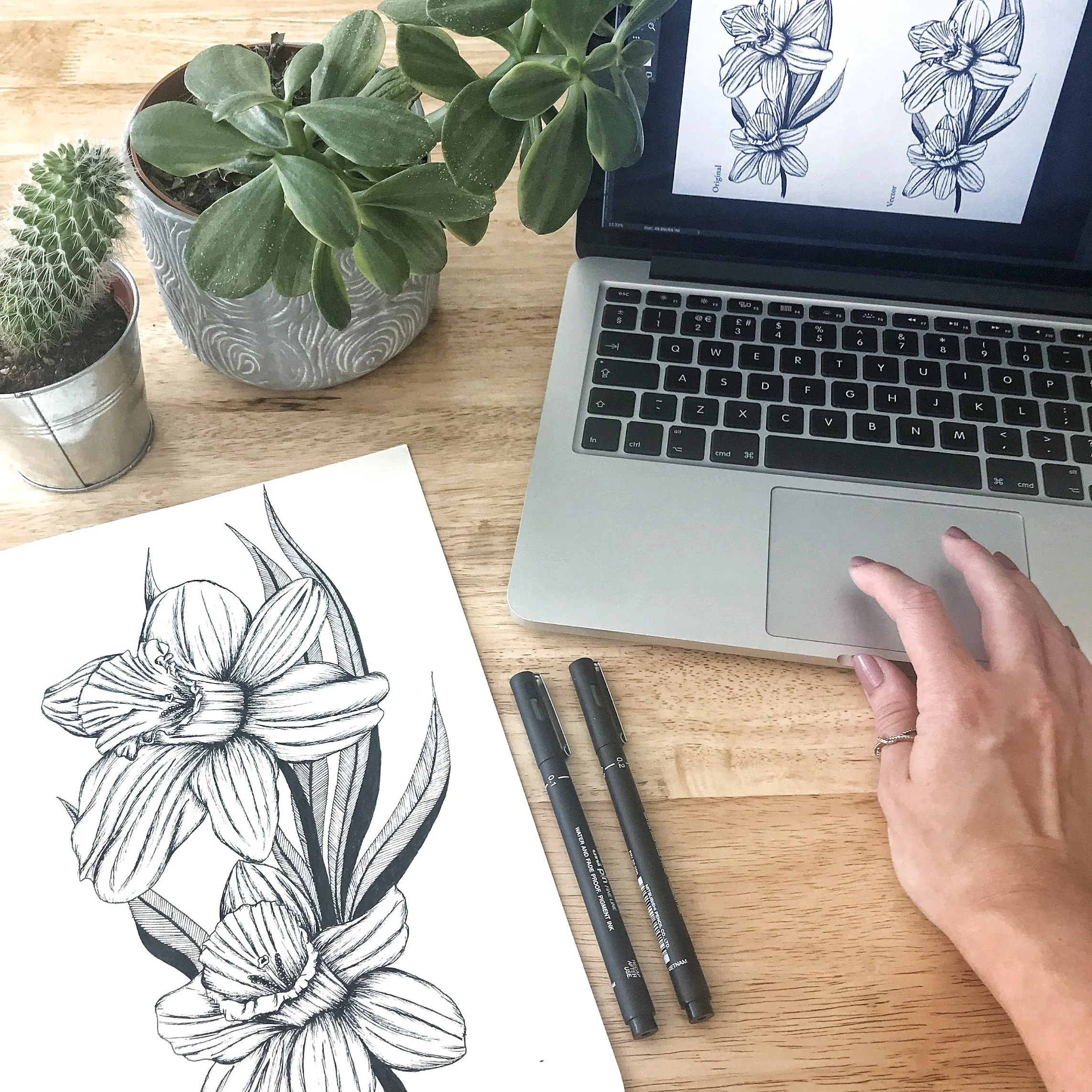 How To Quickly Turn Ink Drawings Into Vectors Using Photoshop & Illustrator - Step by Step Video Tutorial