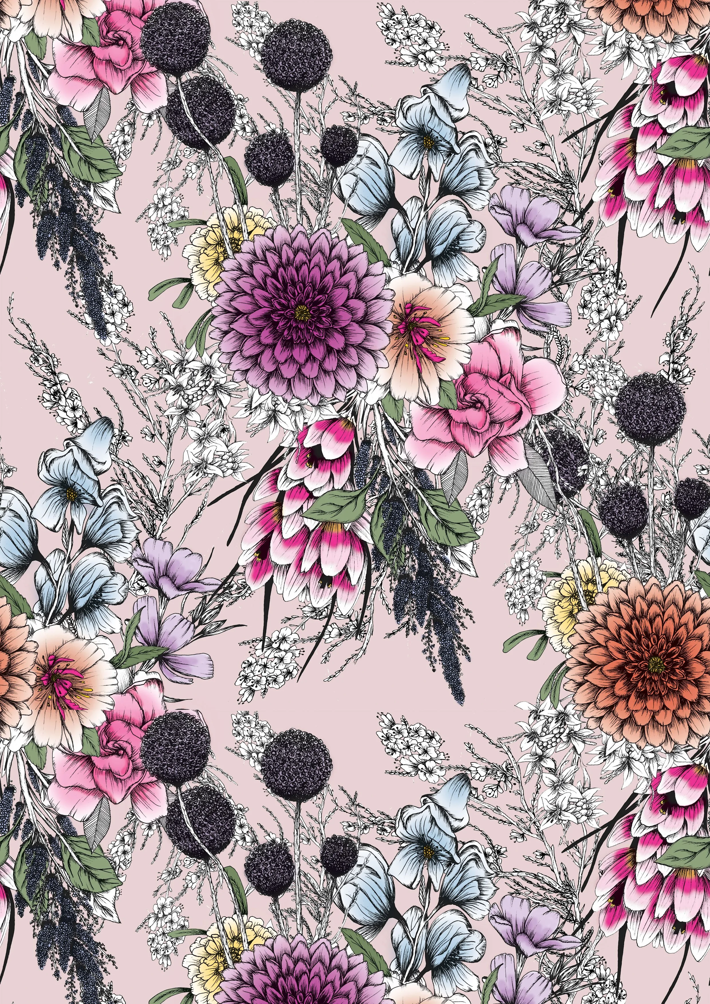 RAINBOW BOTANICALS | Repeat pattern design