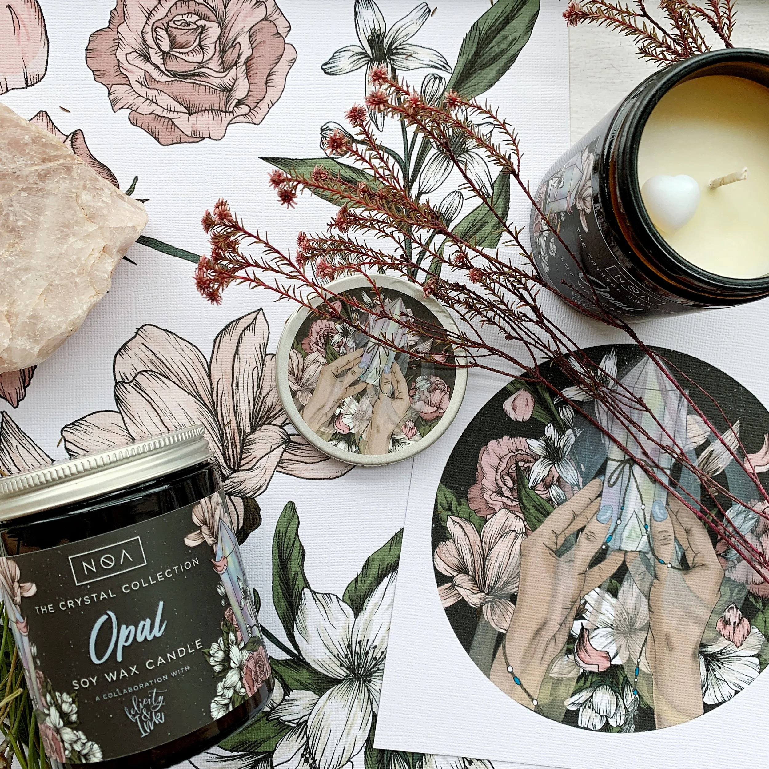 NOA CANDLES | Digitally drawn packaging illustrations