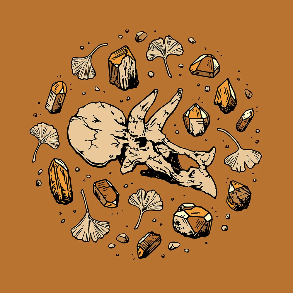 Triceratops Rocks! Ink on paper, digital color Shop it!