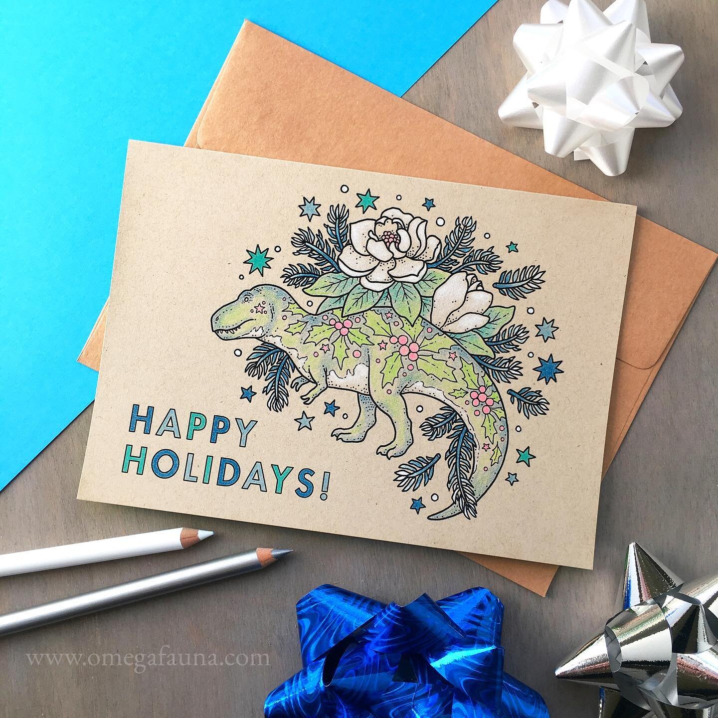 Have you gotten all your holiday mail sent out yet? We finally finished ours up yesterday, whew! 📦📬
.
If you need some last-minute cards (or you can&rsquo;t count &amp; ran out of cards like I usually do 😅), this &ldquo;Cretaceous Christmas&rdquo;