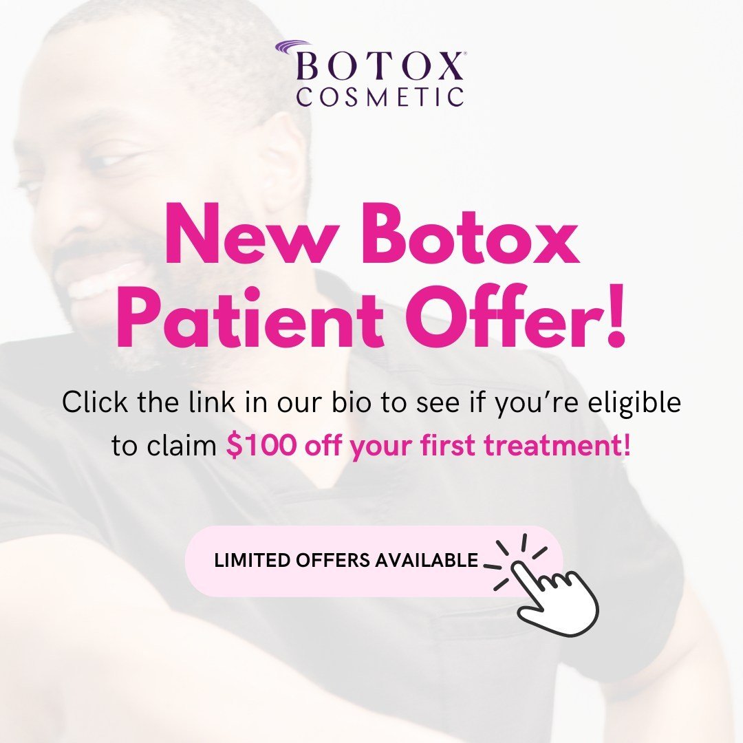 New Botox Patient Offer! LIMITED OFFERS AVAILABLE 🩷⁠
⁠
Click the link in our bio to see if you are eligible to receive $100 off your first Botox treatment! ✨️⁠
⁠
If you any have questions please call us at 205-861-2546 or dm us! 💌⁠
⁠