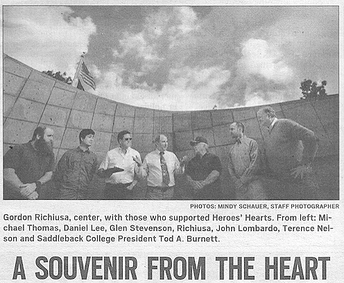 1st Aloha Award went to Saddleback College VETS staff and students for creating exact replica’s of the original Heroes’ Hearts (Two-Hearts-As-One) bracelet.