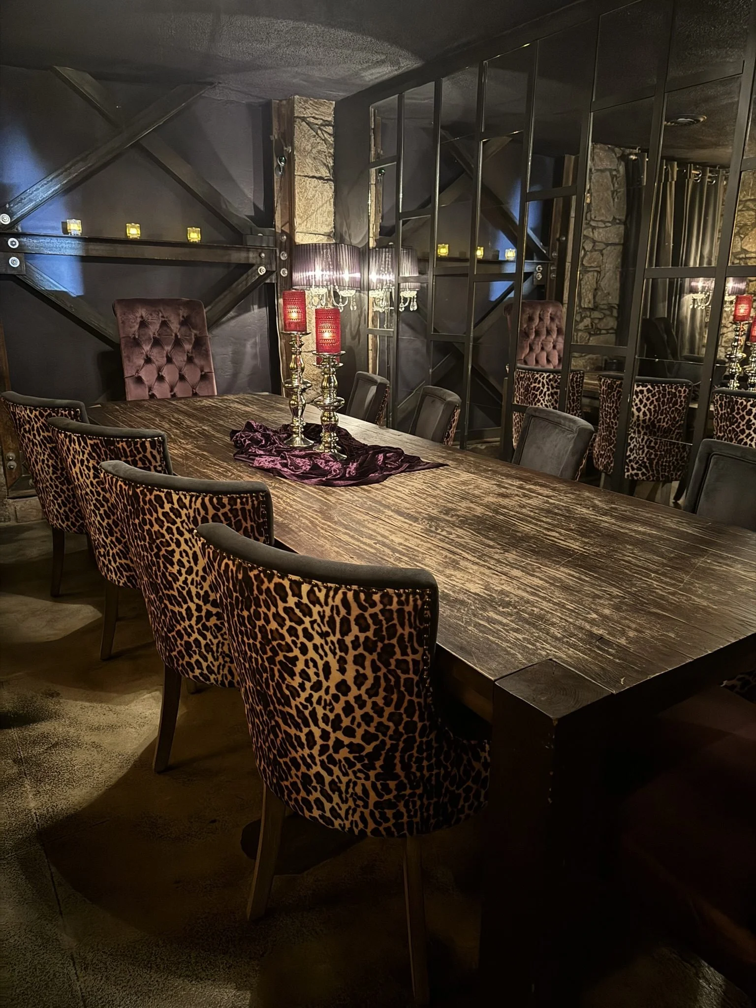 Private dining table set in the Cellar Speakeasy at The Saint, St. Helena
