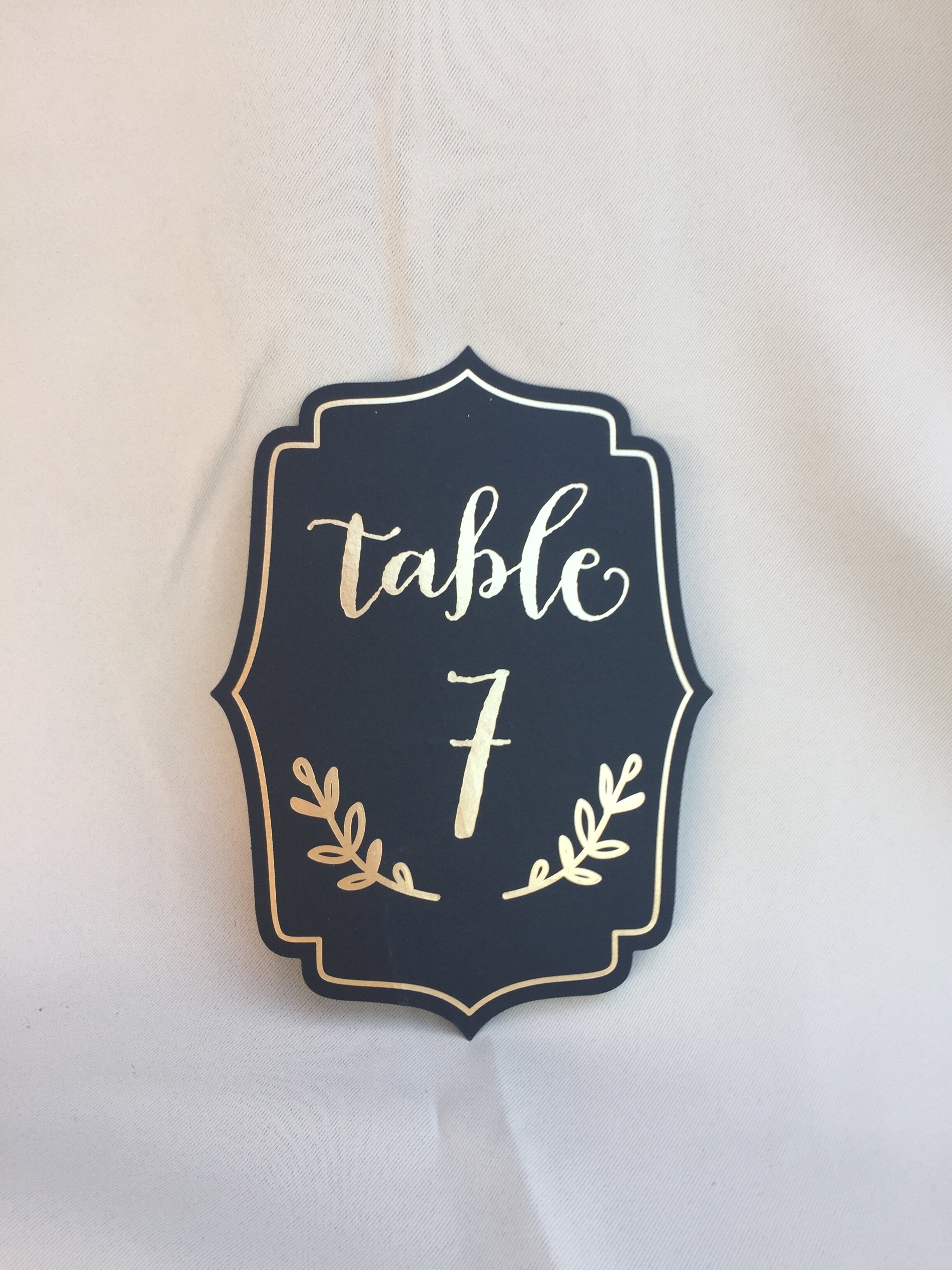 Black and Gold Table Numbers